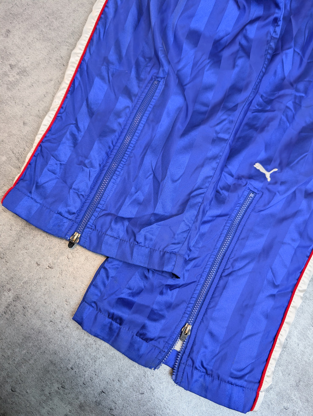 Puma Wide Leg Tracksuit Pants Baggy Spodnie Dresowe Track Szelesty Oldschool Świecące Japońskie 90s Vintage