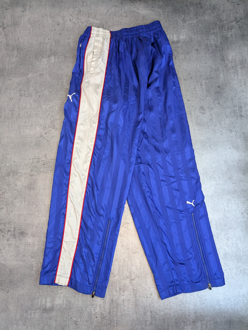 Puma Wide Leg Tracksuit Pants Baggy Spodnie Dresowe Track Szelesty Oldschool Świecące Japońskie 90s Vintage