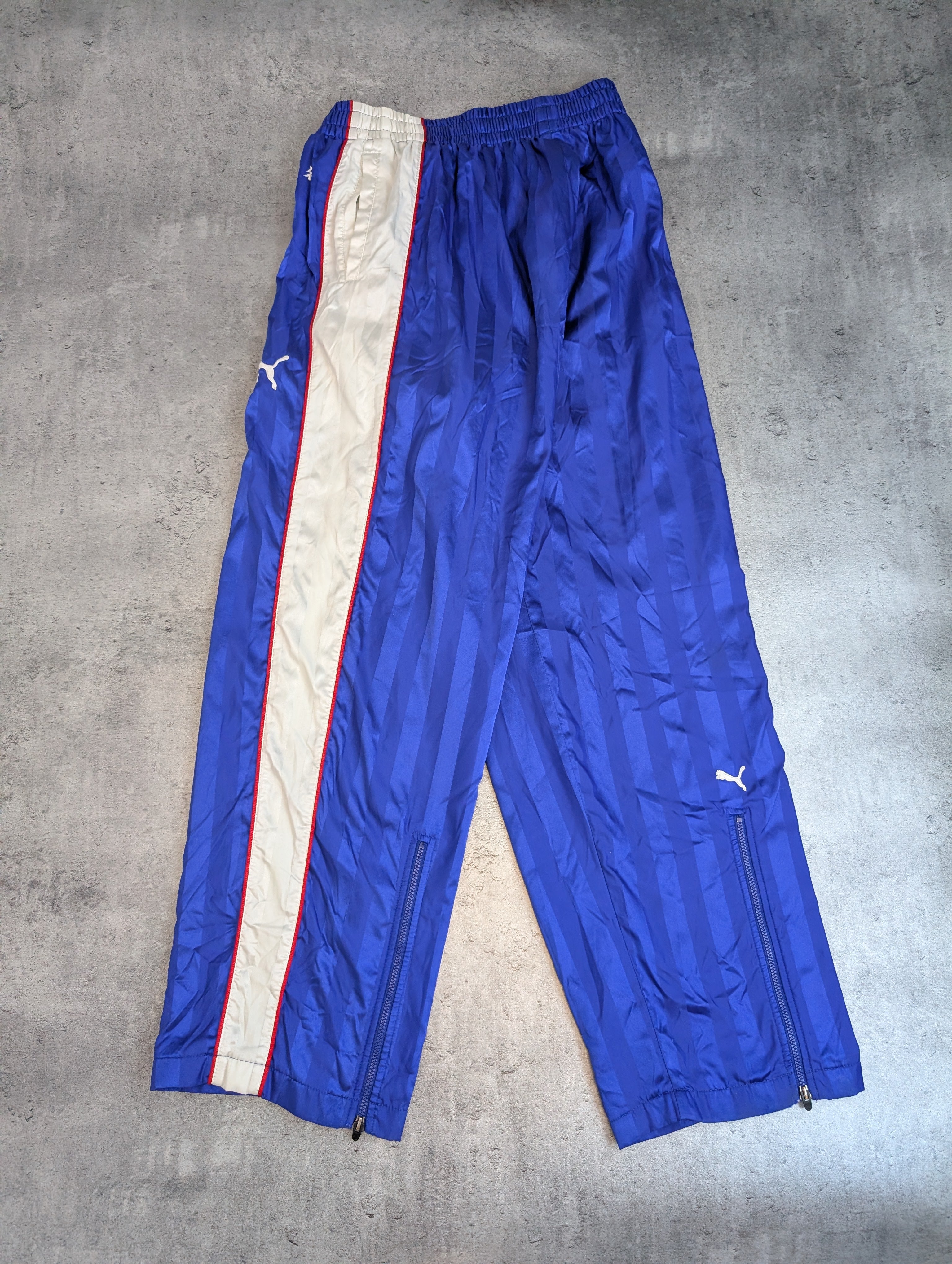 Puma Wide Leg Tracksuit Pants Baggy Spodnie Dresowe Track Szelesty Oldschool Świecące Japońskie 90s Vintage