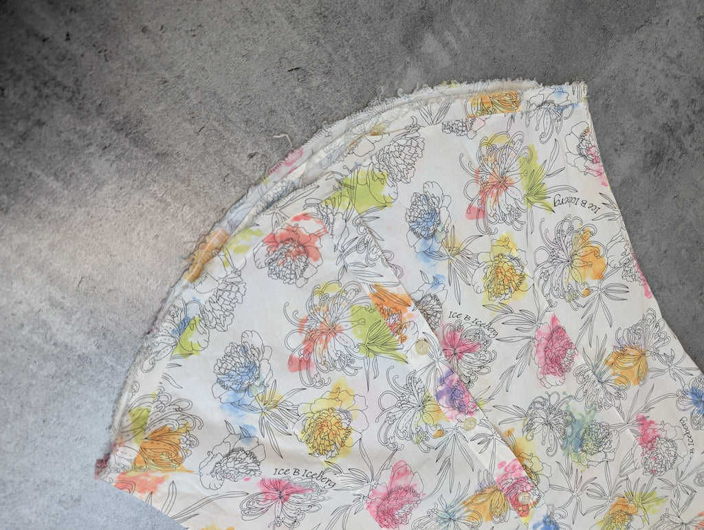 Iceberg Bawełniana Vintage Damska Koszula w Kwiatki Premium Włoska Elegancka AOP letnia wiosenna  Iceberg Premium Bawełniana Koszula Dlugosc 71 cm Klatka 48 cm Rękaw od pachy 50 cm
