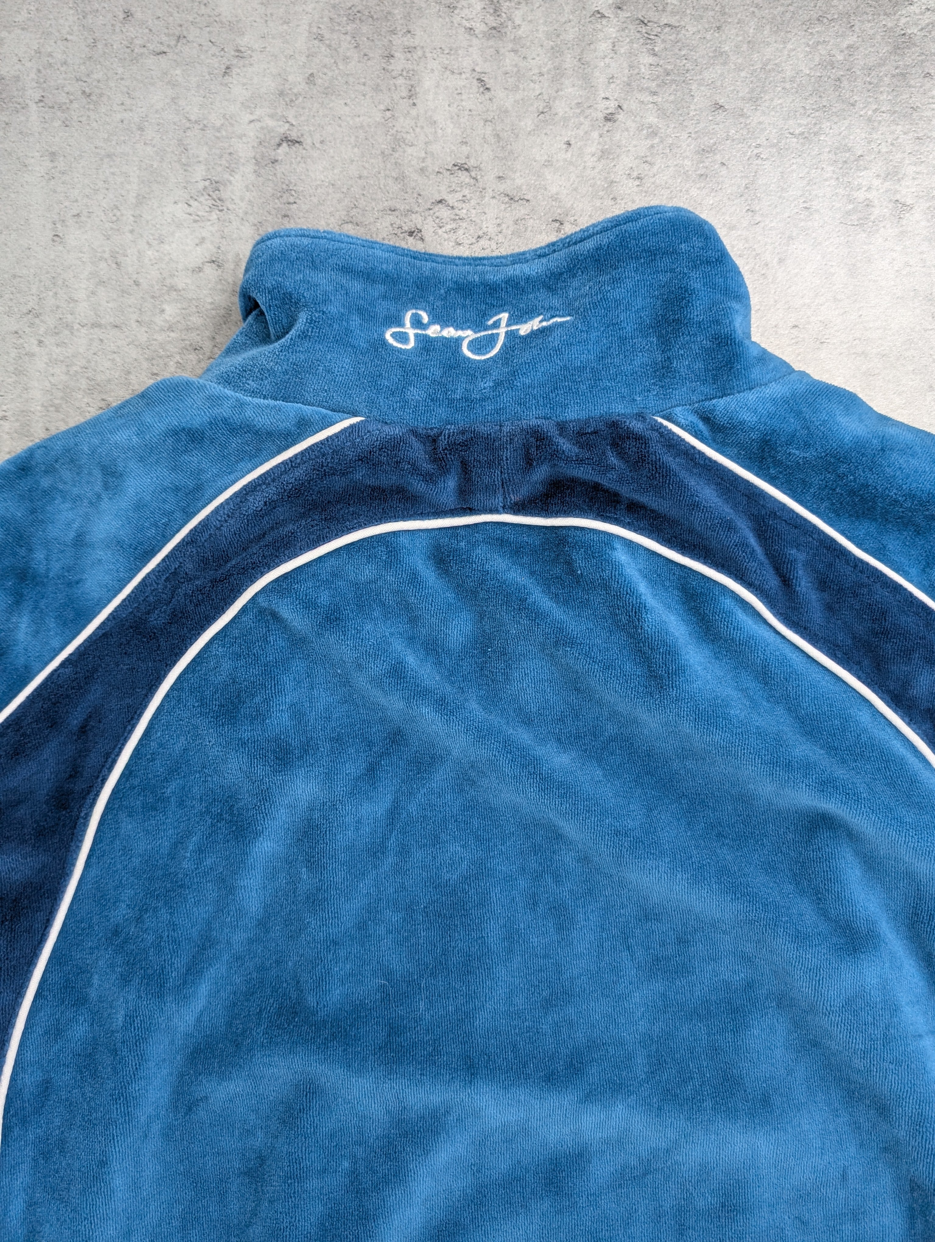 2000s Sean John Velour Tracksuit Jacket Bluza Welurowa HipHop Rap Rozpinana Oversized
