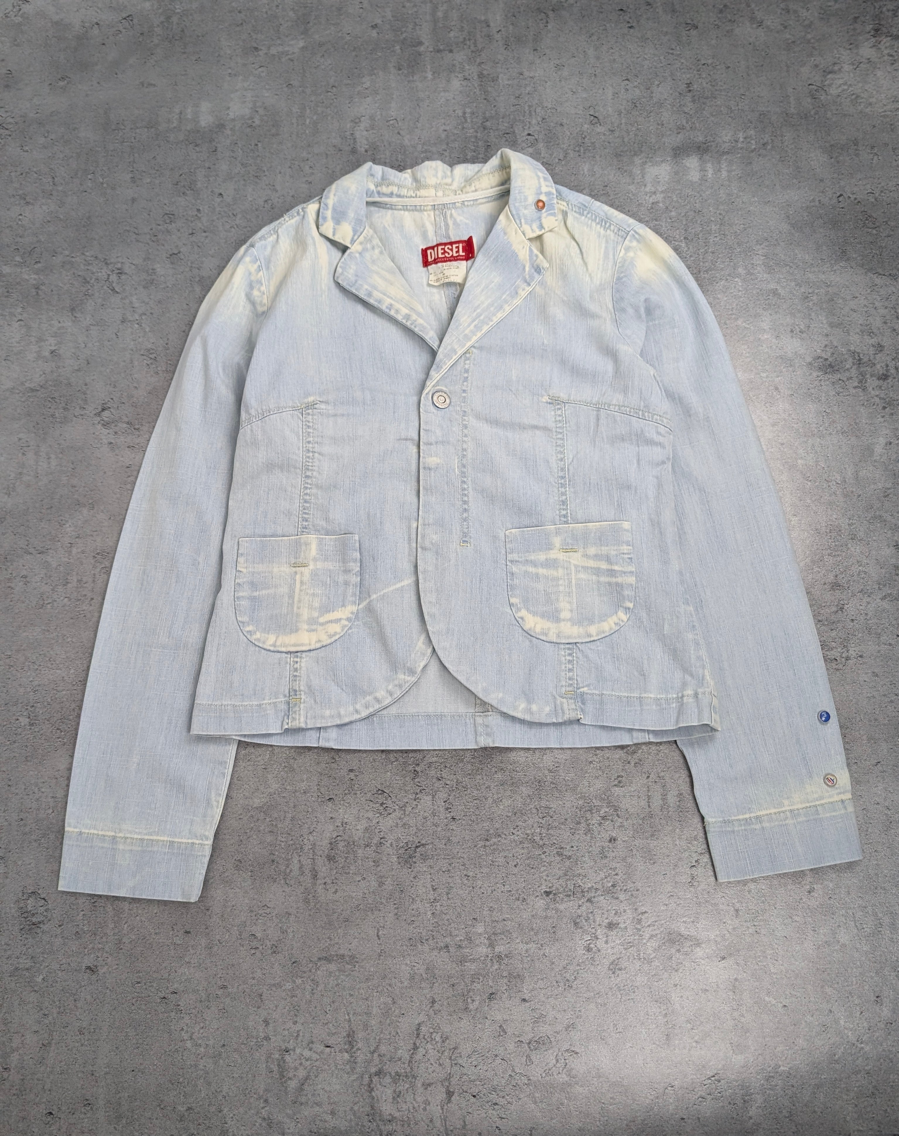 Diesel Industries 2000s Jean Denim Blazer Marynarka Jeansowe Y2K Old Money Jean Jacket