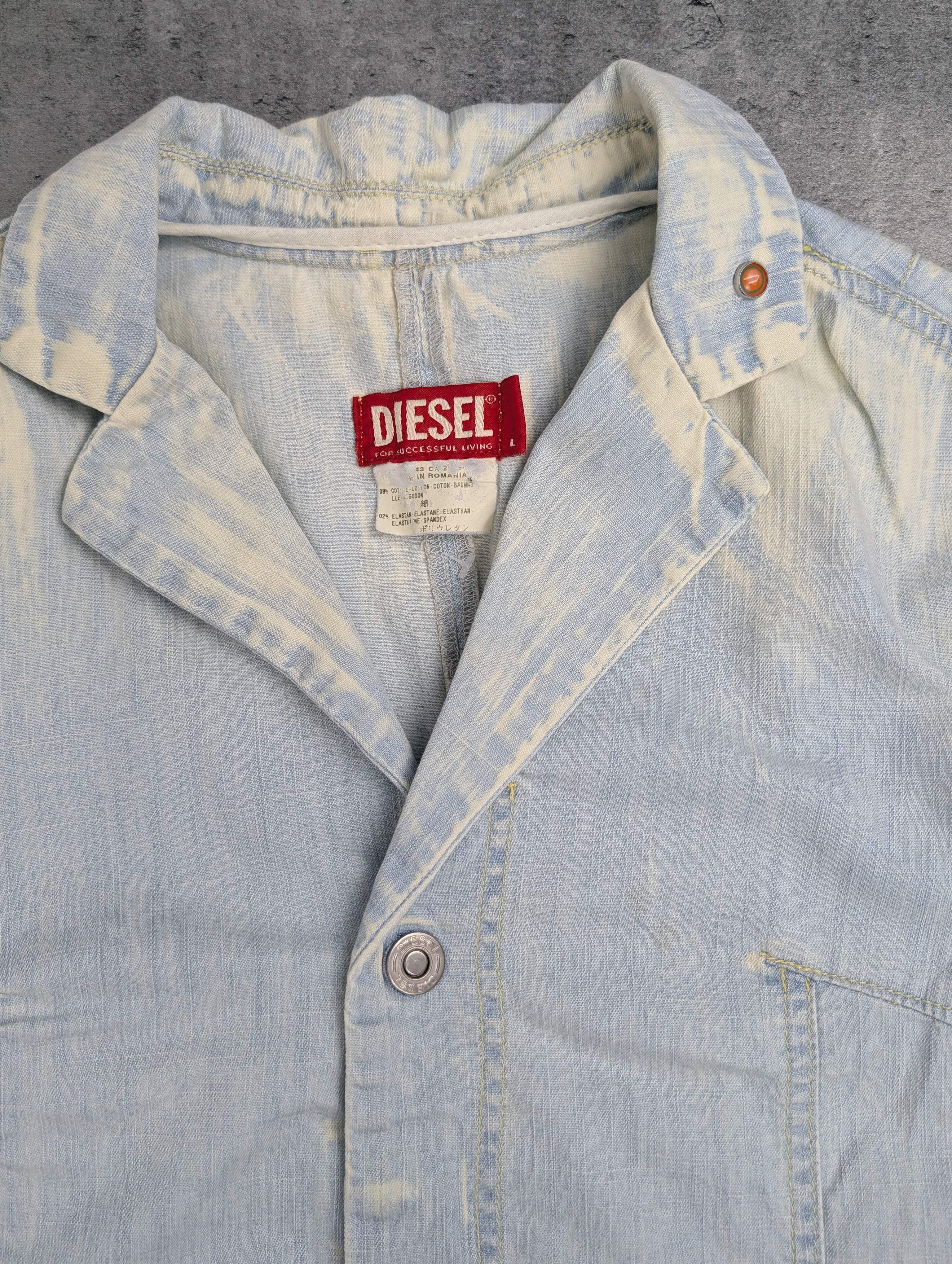 Diesel Industries 2000s Jean Denim Blazer Marynarka Jeansowe Y2K Old Money Jean Jacket