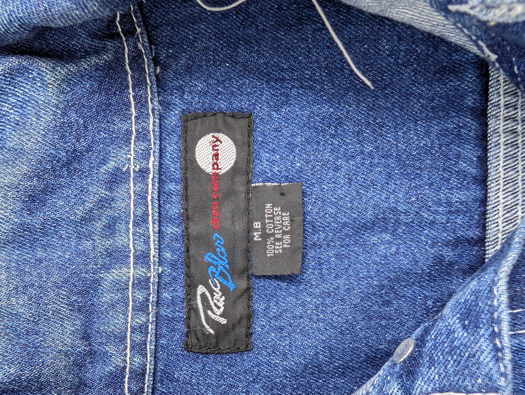 Raw Blue 2000s Embroidered Y2K Skater Trucker Denim Jacket Katana Jeansowa Kurtka Vintage Hiphop