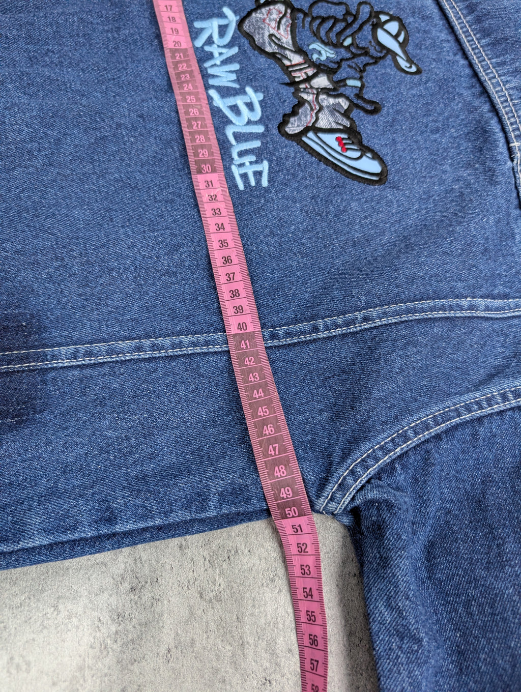 Raw Blue 2000s Embroidered Y2K Skater Trucker Denim Jacket Katana Jeansowa Kurtka Vintage Hiphop