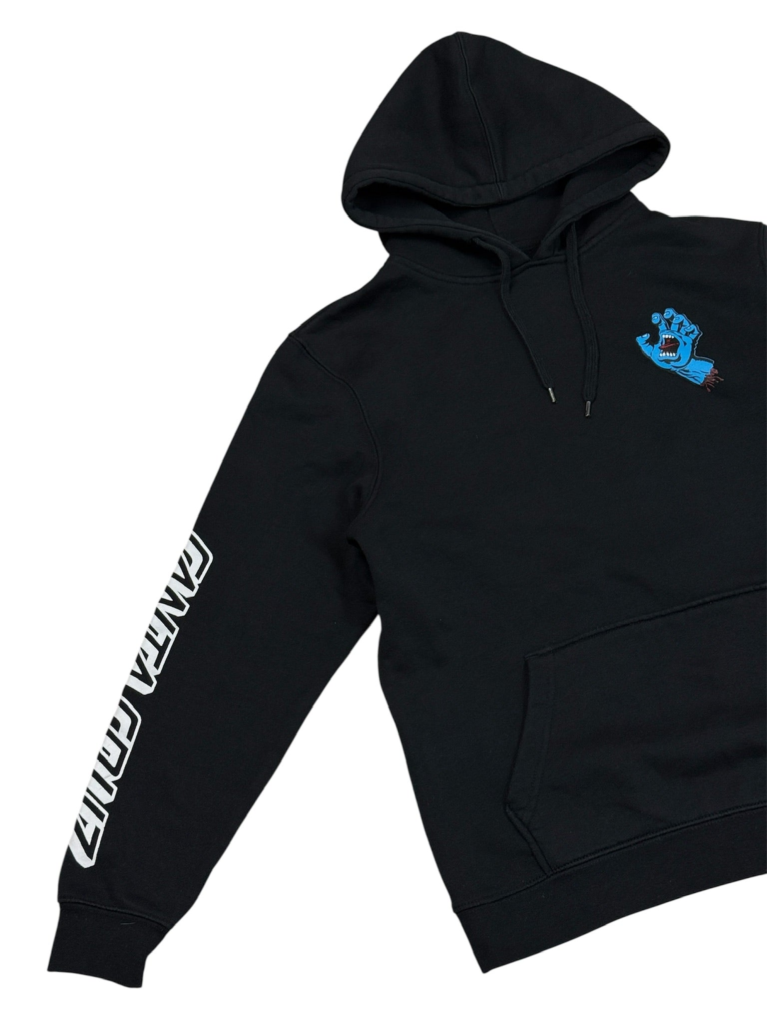 Santa Cruz Y2k Screaming Hand Fingers Logo Spellout Hoodie Black Size S