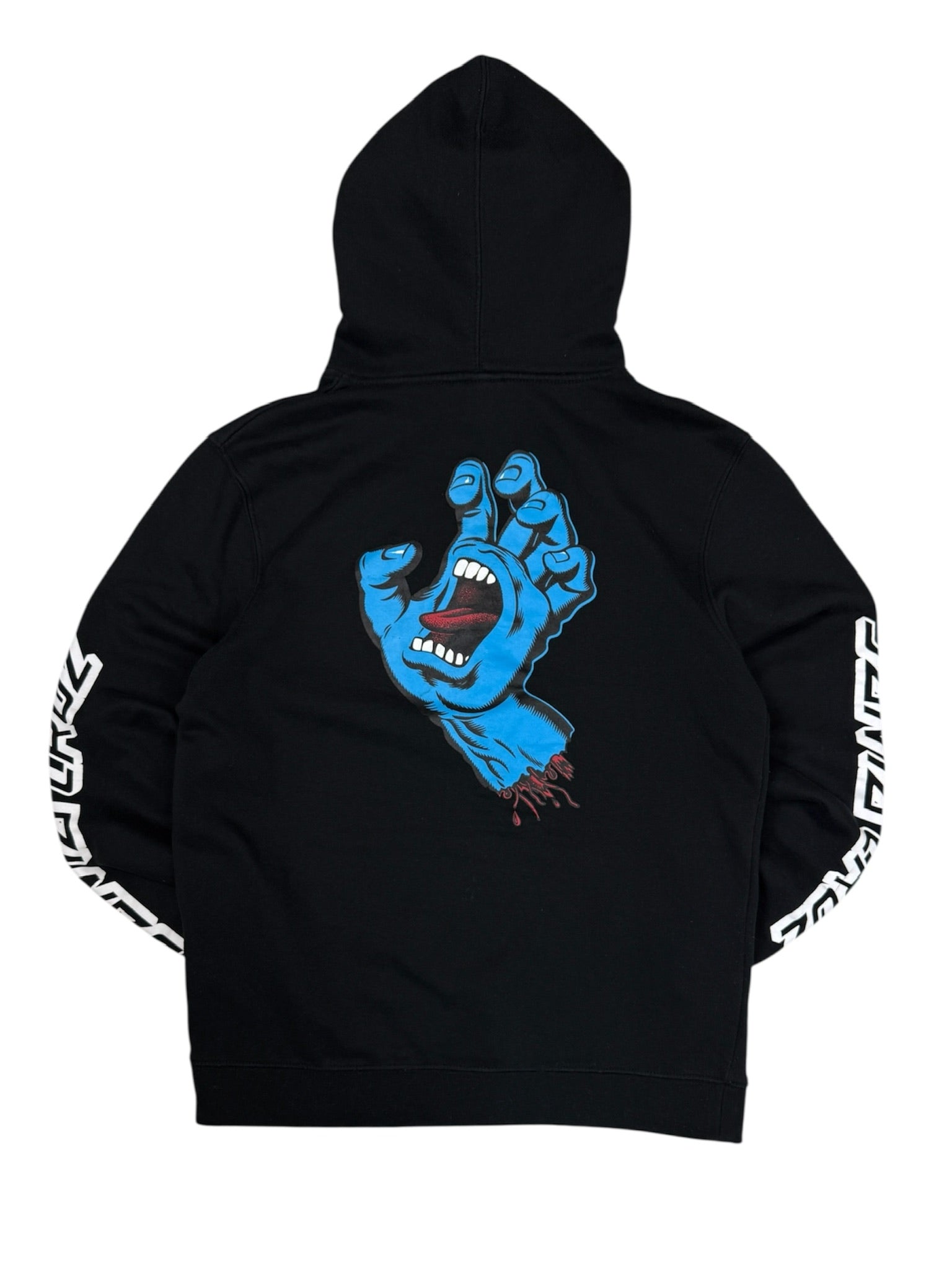 Santa Cruz Y2k Screaming Hand Fingers Logo Spellout Hoodie Black Size S