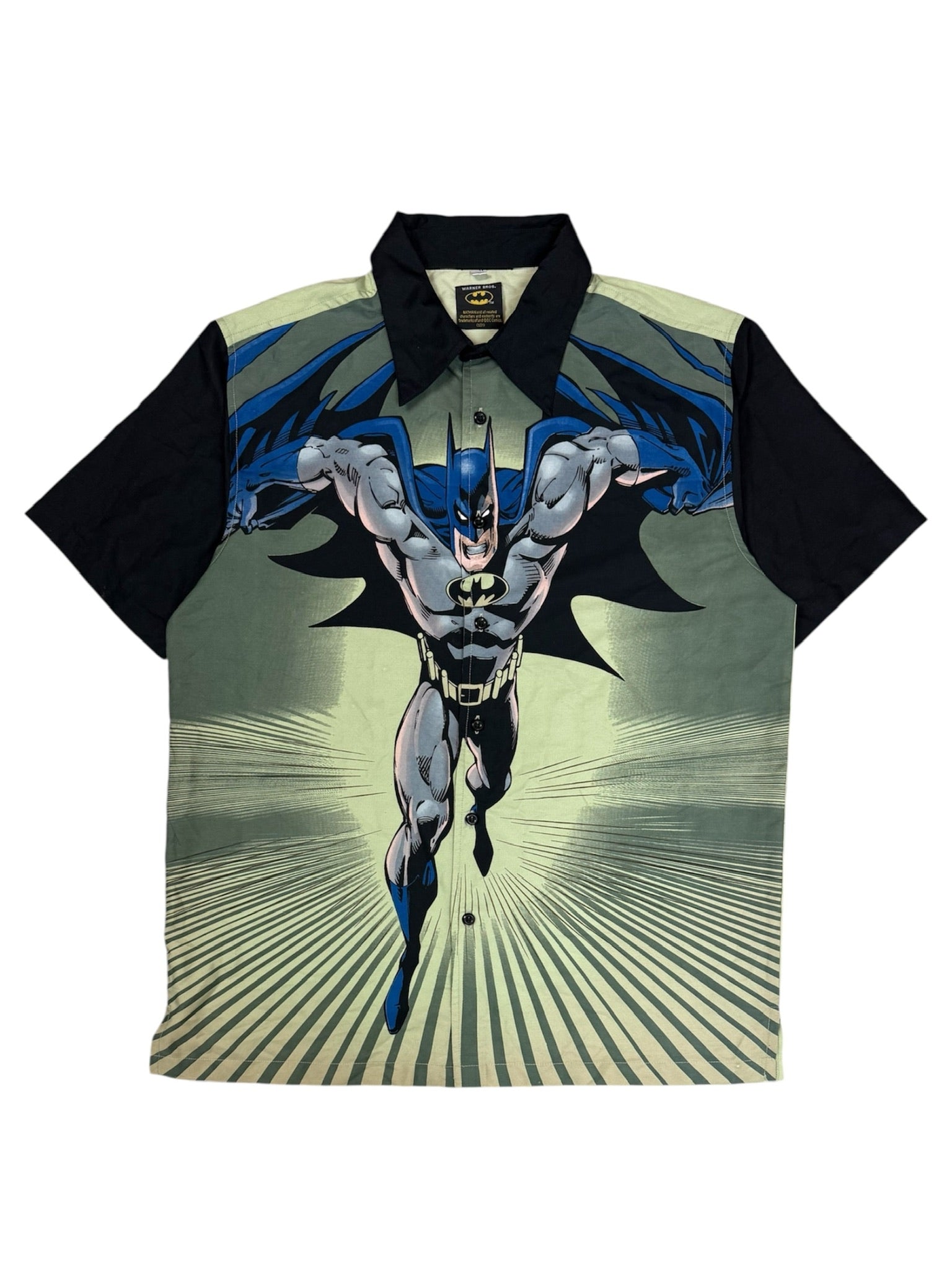 Vintage DC Comics Warner Bros Men's Batman Button Shirt 2001 Size L