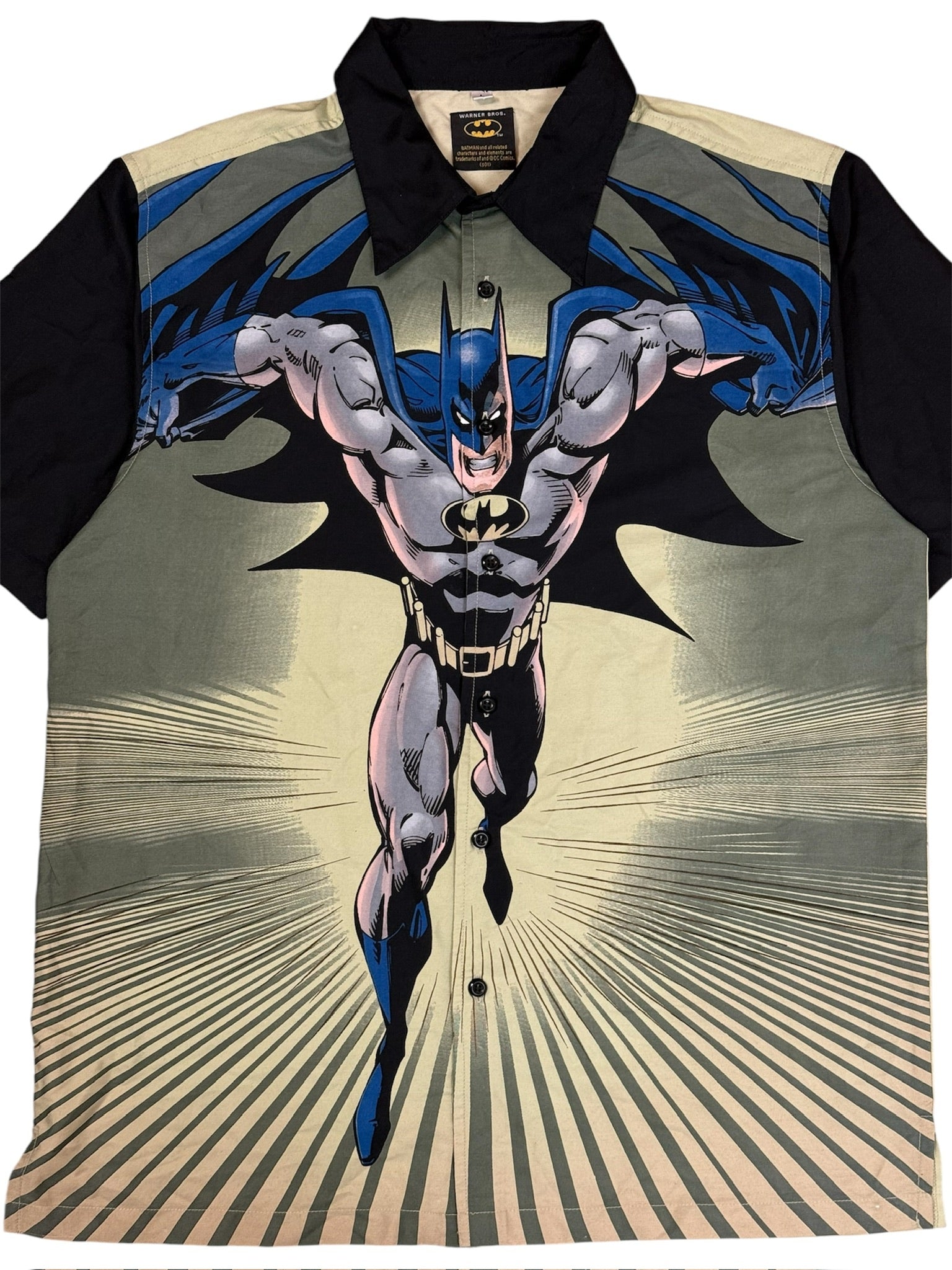 Vintage DC Comics Warner Bros Men's Batman Button Shirt 2001 Size L