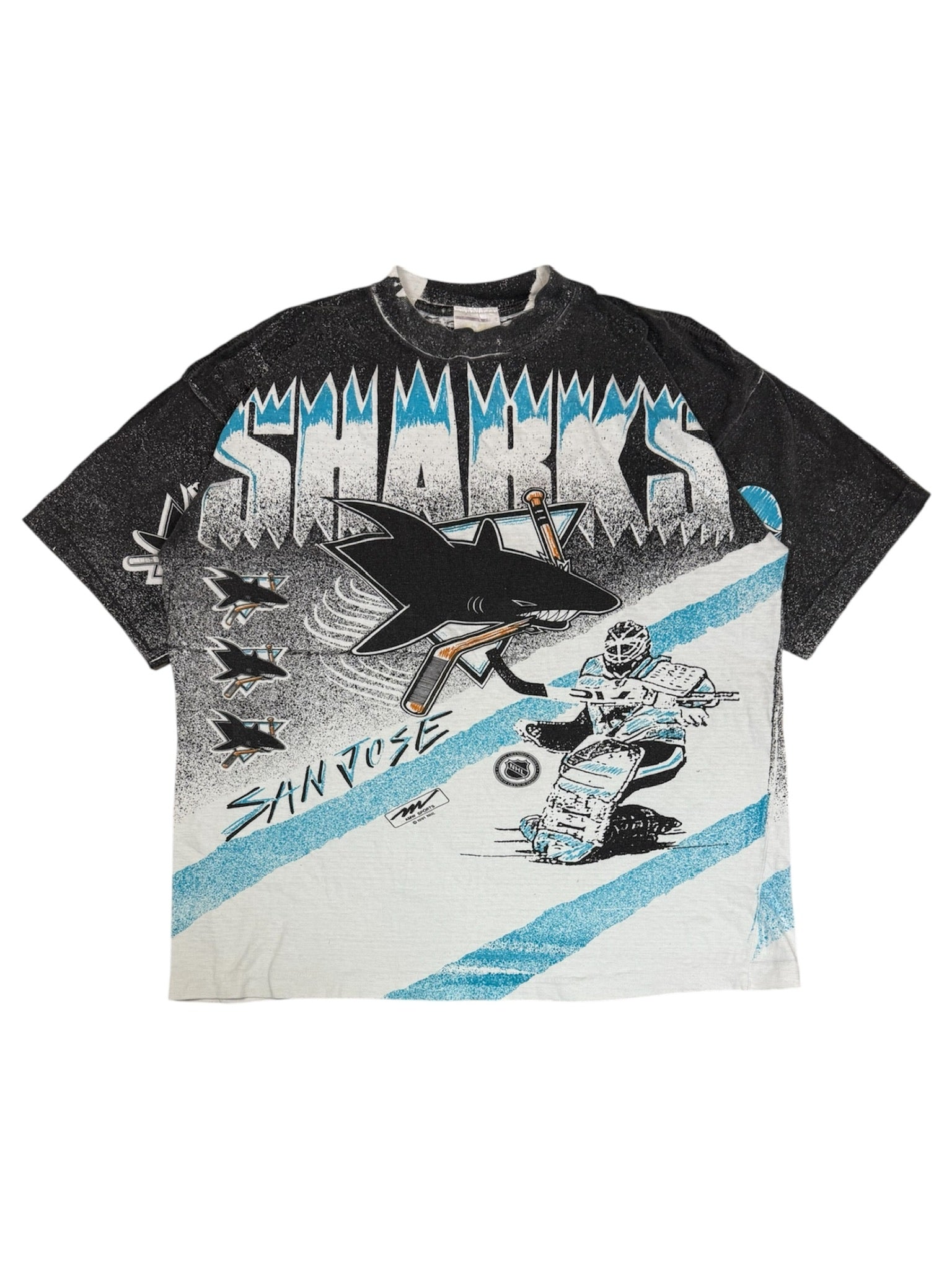 Vintage 90's San Jose Sharks Magic Johnson Tees Men's Over Print Size M