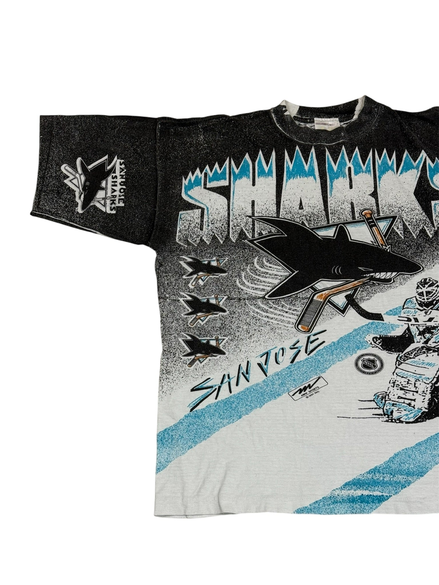 Vintage 90's San Jose Sharks Magic Johnson Tees Men's Over Print Size M