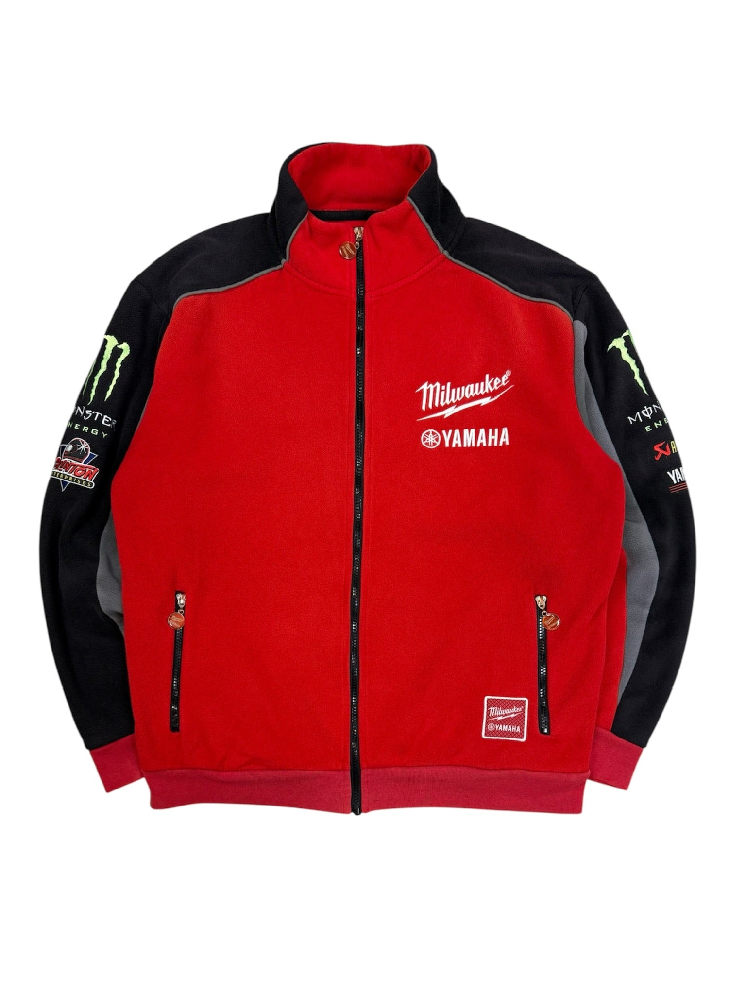 Vintage Yamaha Monster Milwaukee Racing Fleece Zip Jacket Size L