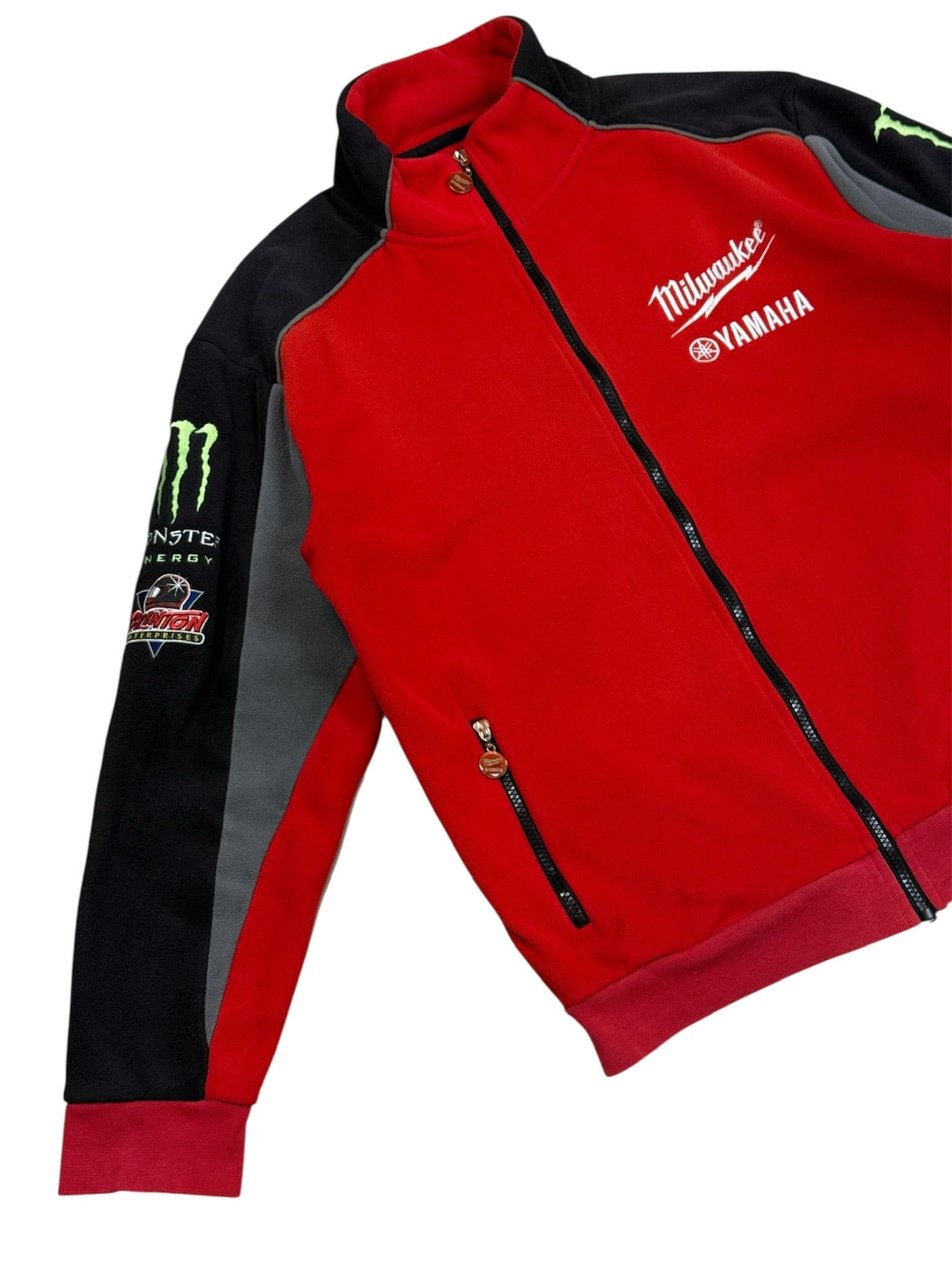 Vintage Yamaha Monster Milwaukee Racing Fleece Zip Jacket Size L