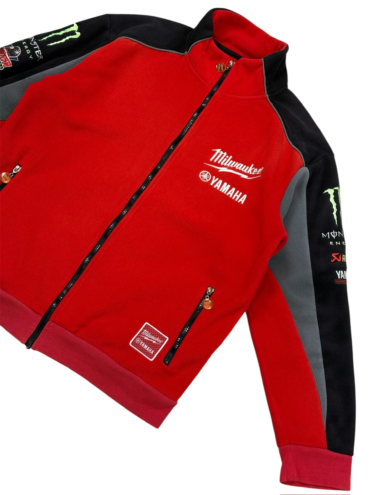 Vintage Yamaha Monster Milwaukee Racing Fleece Zip Jacket Size L