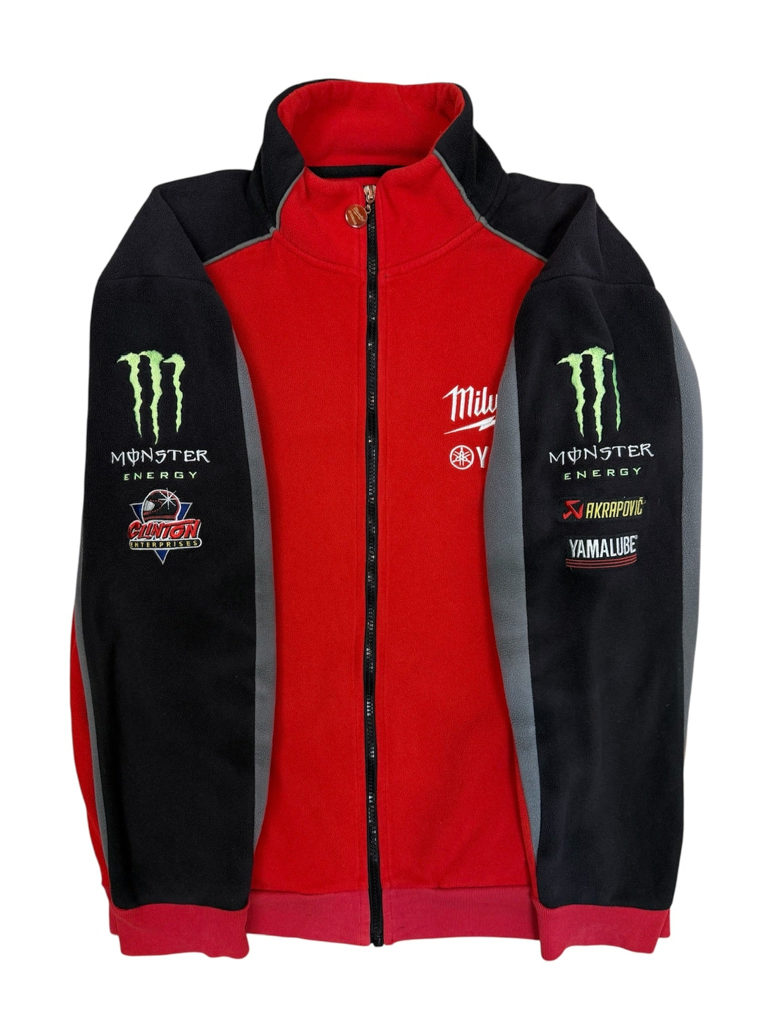 Vintage Yamaha Monster Milwaukee Racing Fleece Zip Jacket Size L