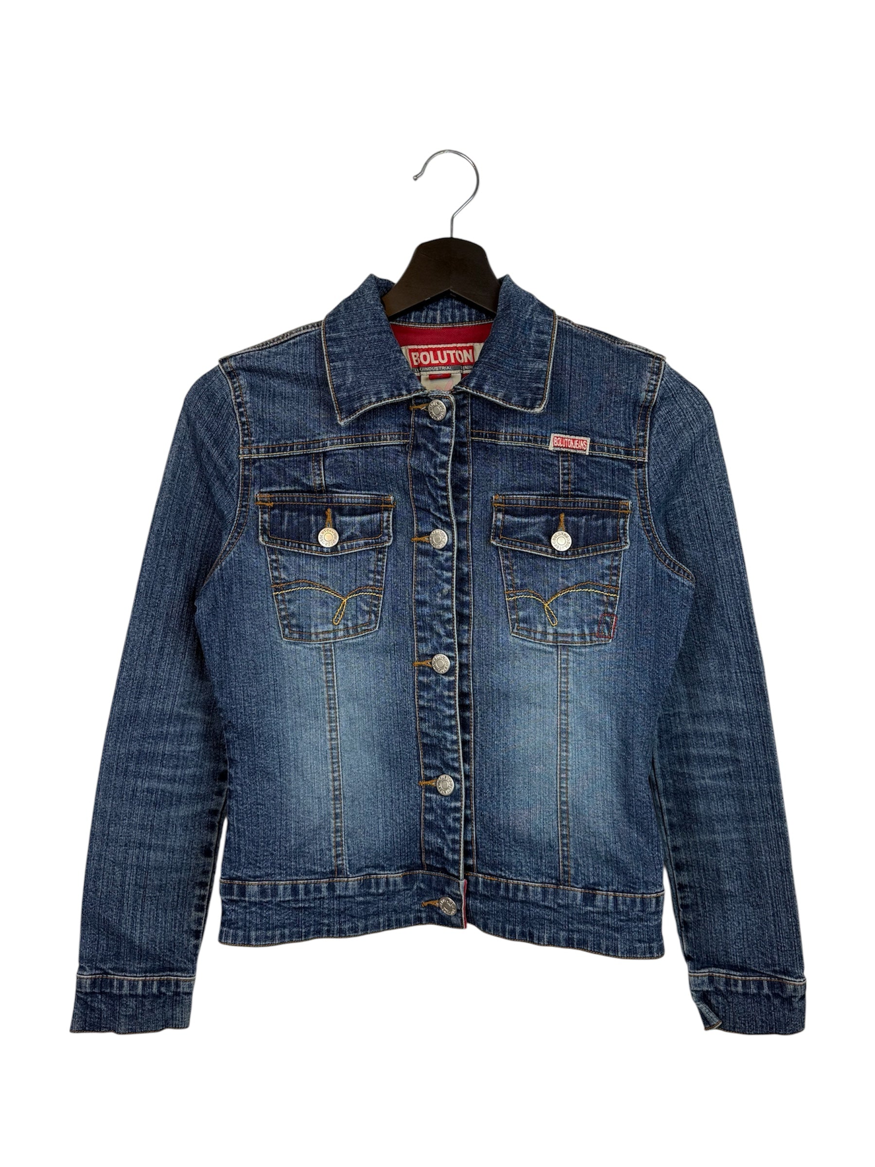 Vintage Y2k Boluton Lux/Industrial Women's Denim Jacket Blue Size M