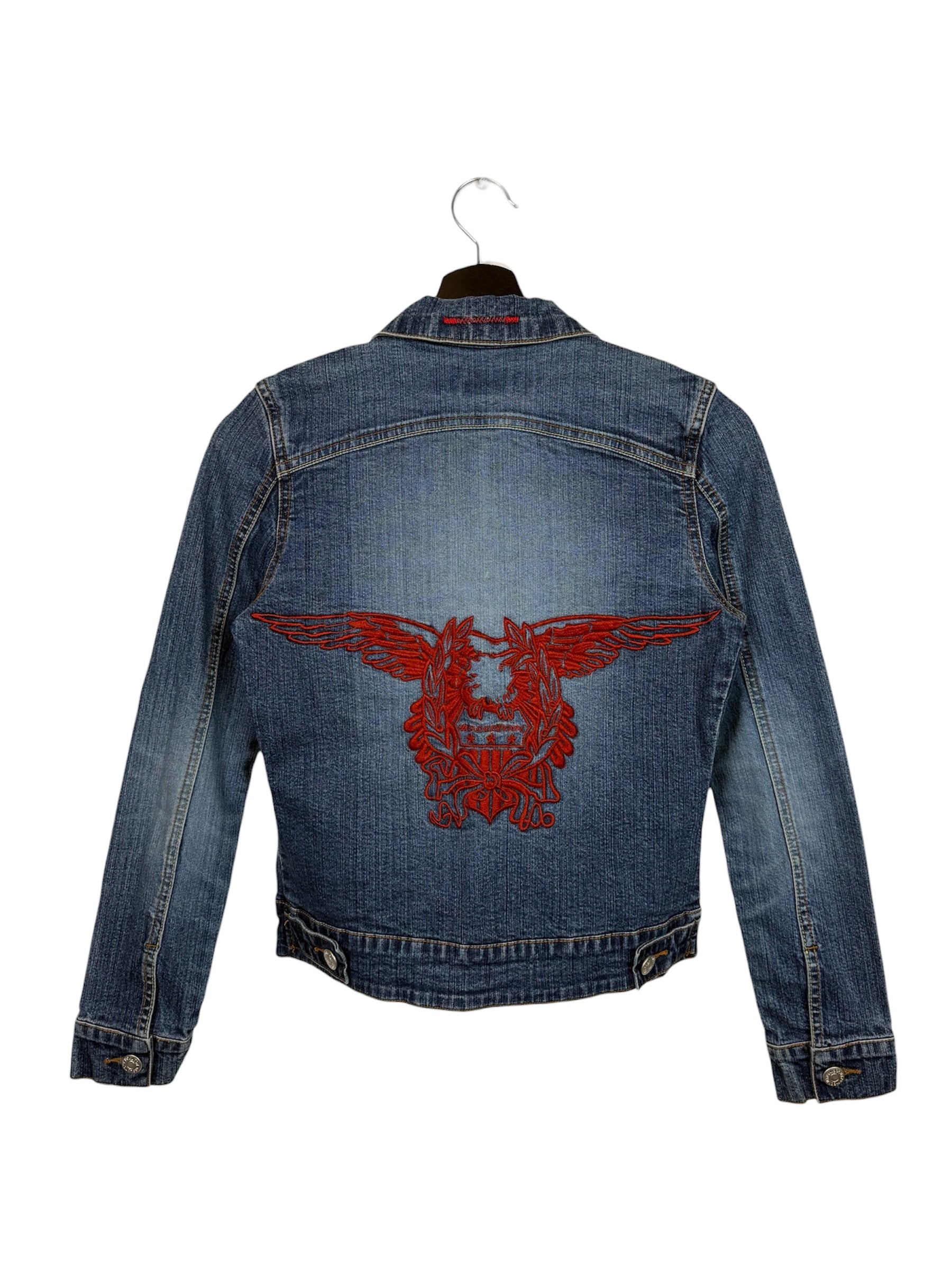 Vintage Y2k Boluton Lux/Industrial Women's Denim Jacket Blue Size M