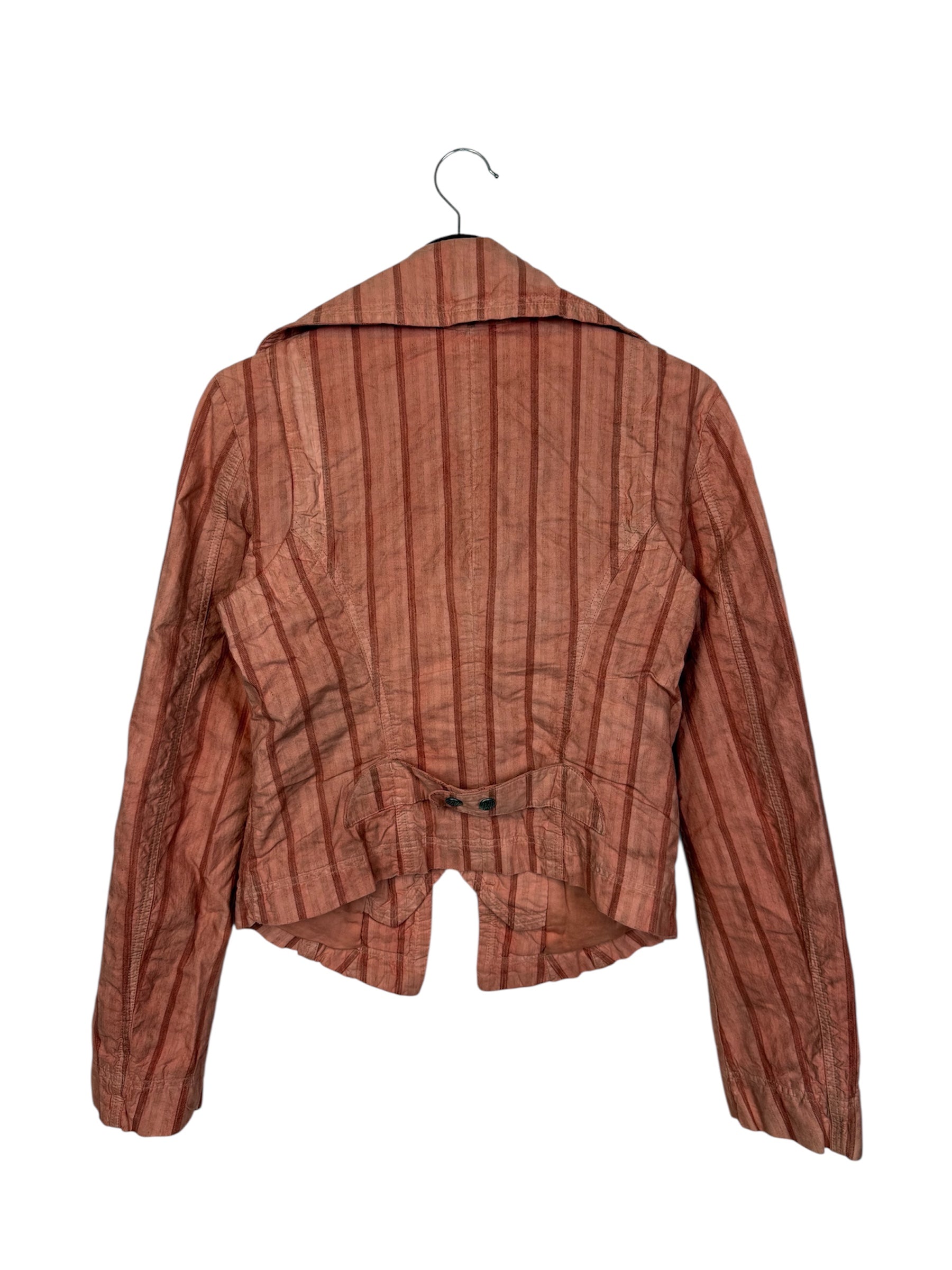 RARE Diesel Rising Sun Women's Striped Linen Blend Jacket Size M