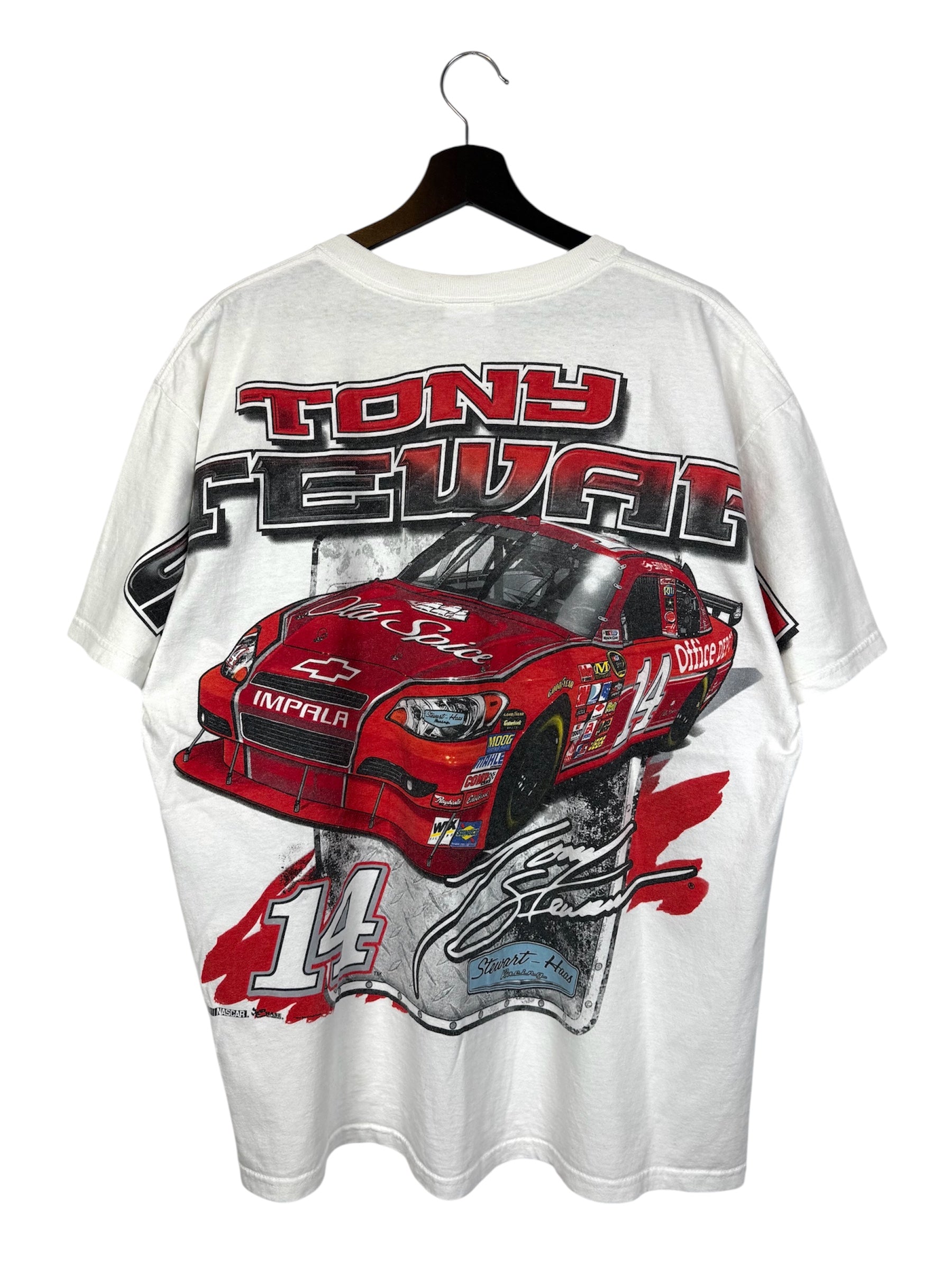 Vintage Tony Stewart #14 Nascar Racing Official Depot Old Spice All Over Print Size XL