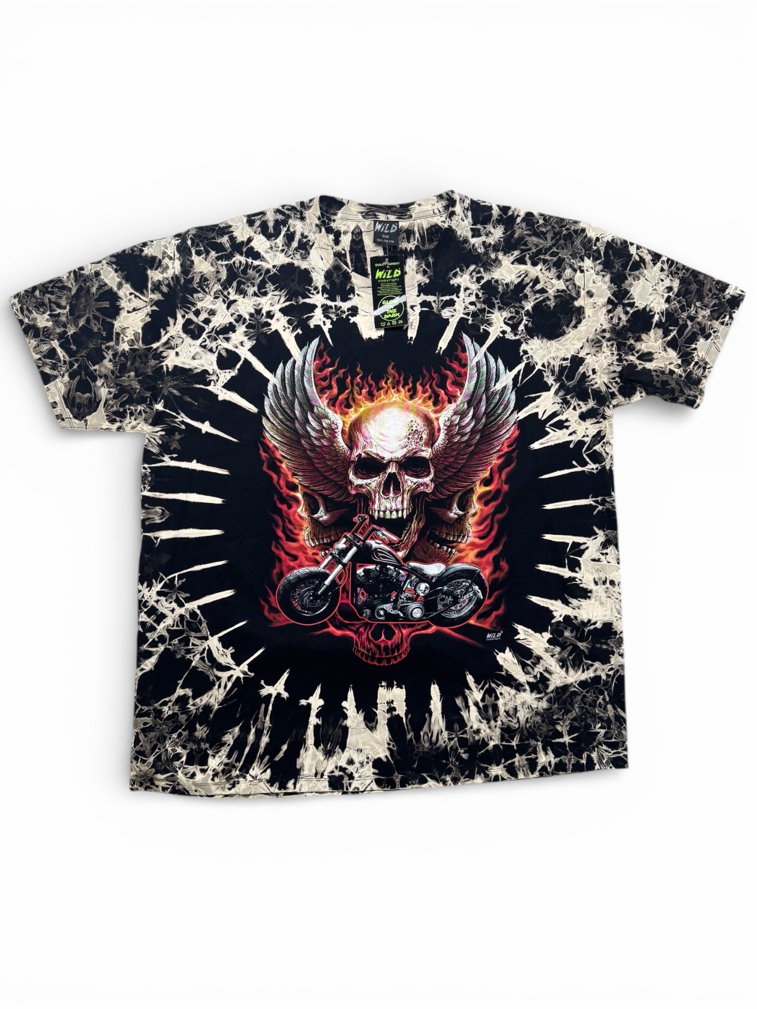 Koszulka WILD – Skull & Chopper – Glow in the Dark! - DEADSTOCK