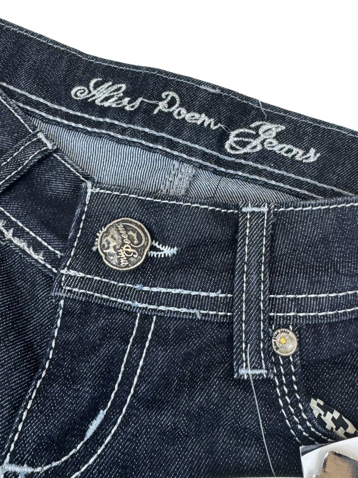 Ciemne Jeansy MISS POEM – Custom Angel Wings (Y2K / Grunge)