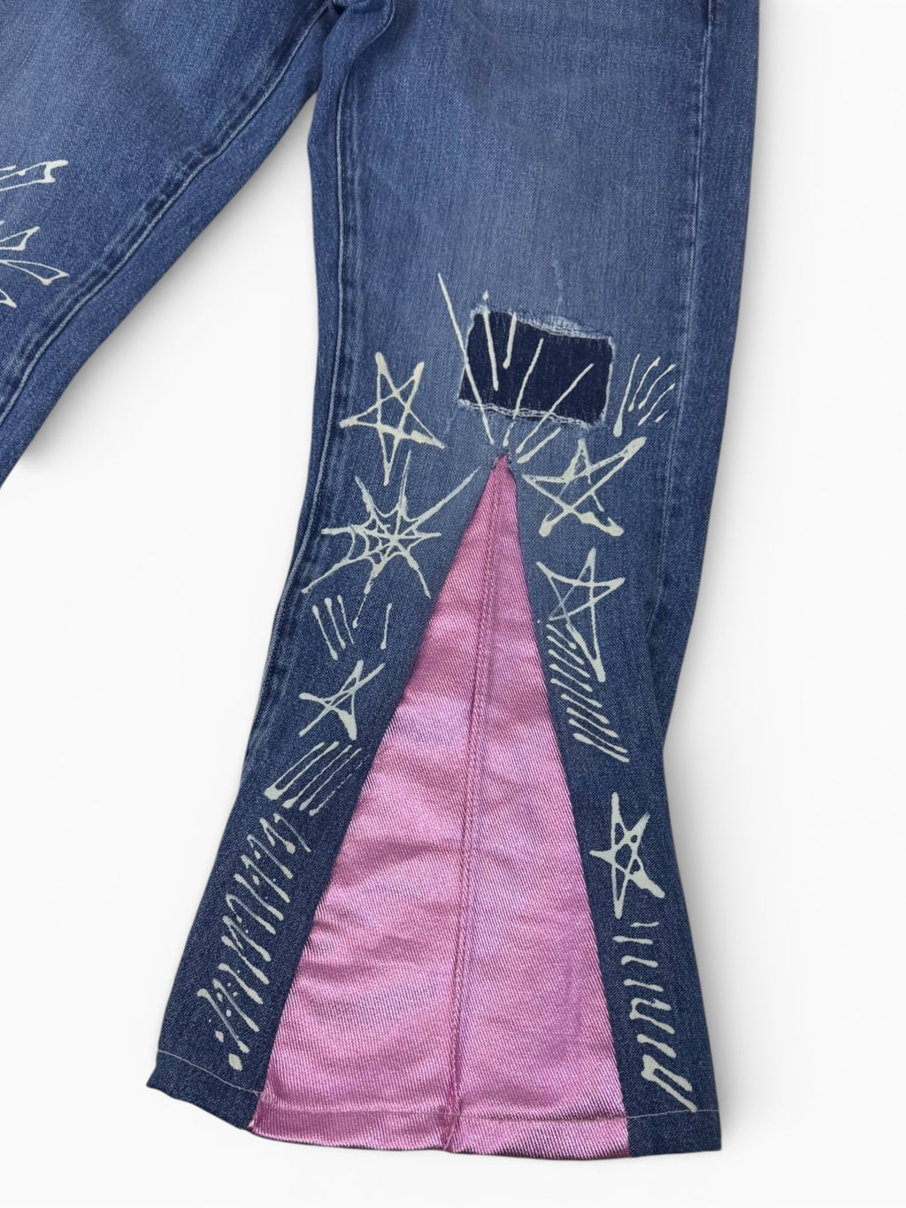 CUSTOM G-STAR RAW – Pink Flare & Star Painting (Cyber Y2K / Grunge)