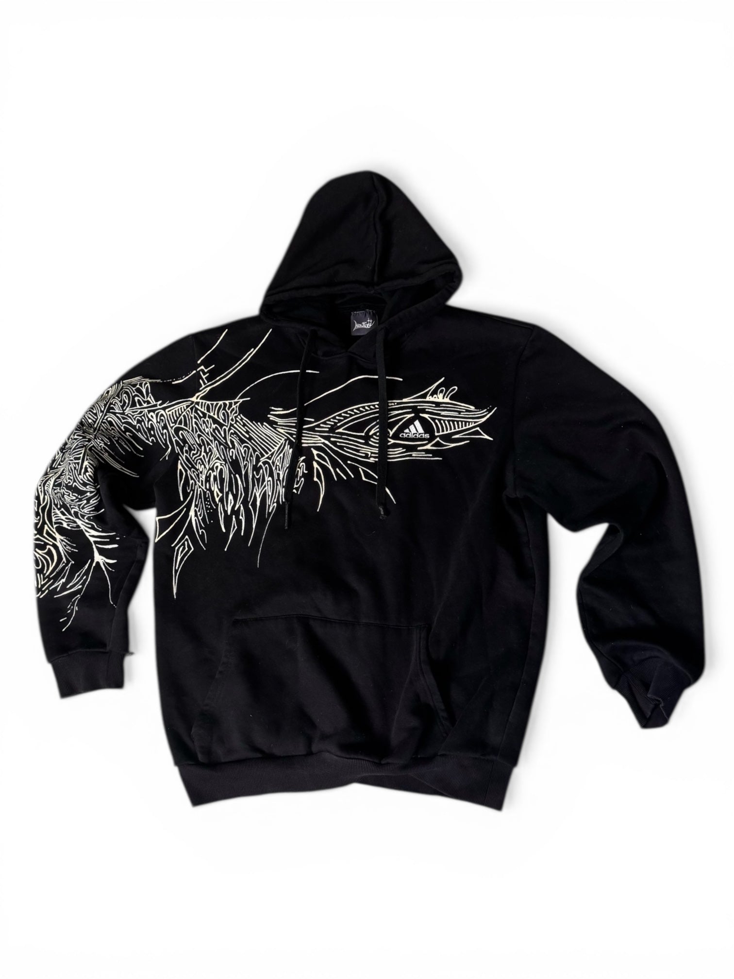 Custom "Cyber-Sigilism" Hoodie Adidas – Handmade 1/1