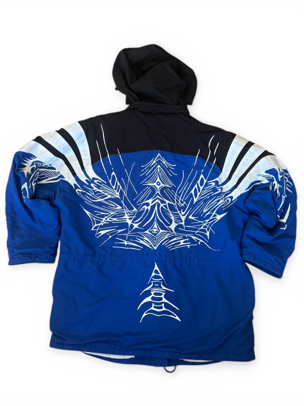 Unikalna Kurtka Wiatrówka Adidas Vintage Y2K – Custom Tribal, Rozmiar XL