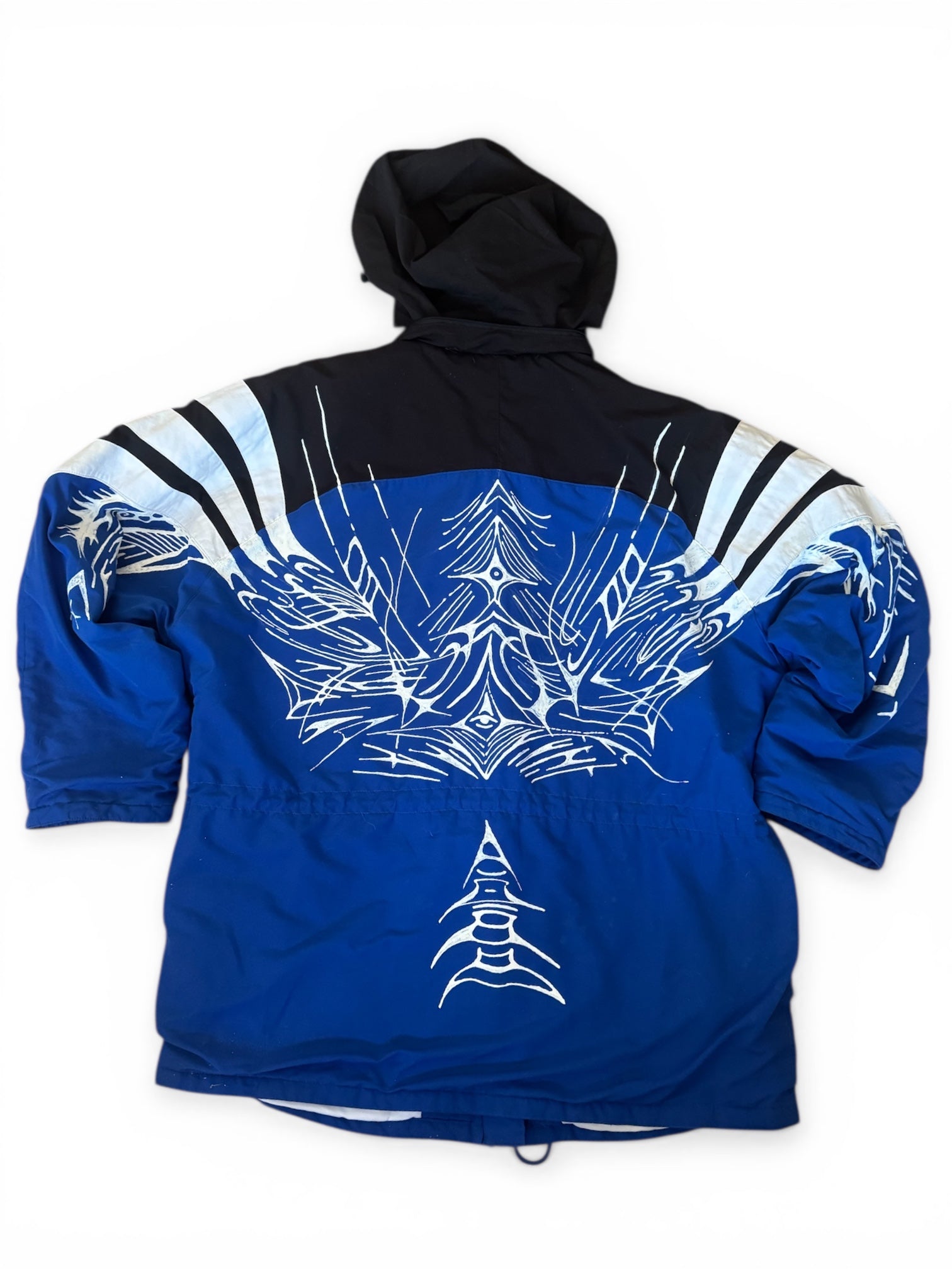 Unikalna Kurtka Wiatrówka Adidas Vintage Y2K – Custom Tribal, Rozmiar XL