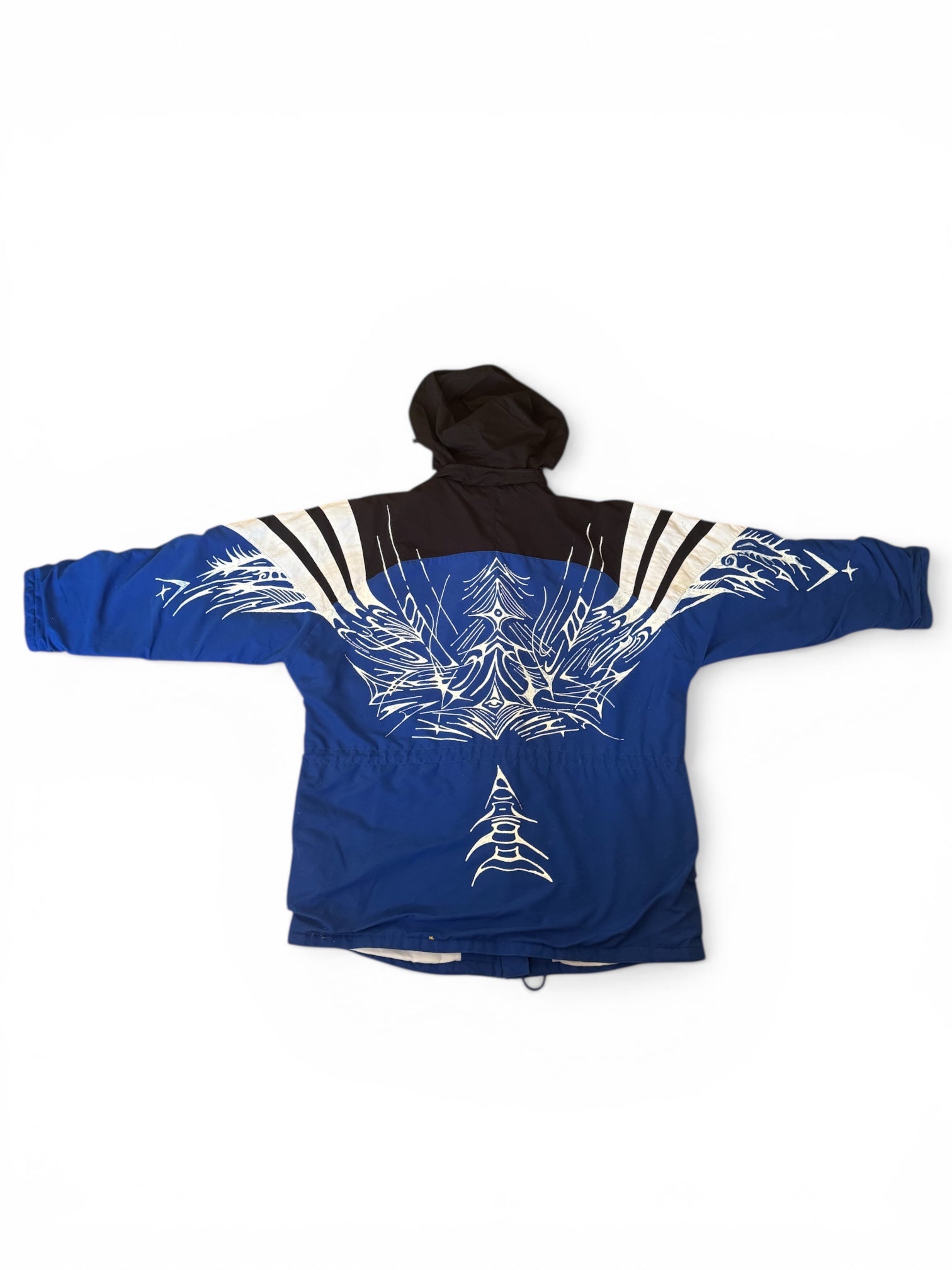Unikalna Kurtka Wiatrówka Adidas Vintage Y2K – Custom Tribal, Rozmiar XL