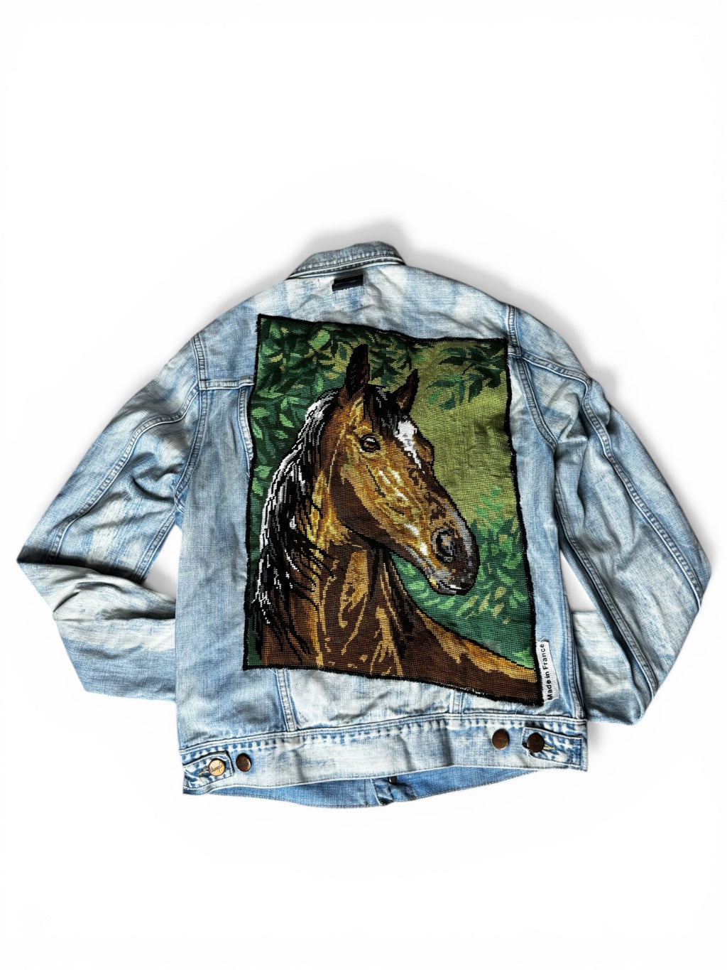 Unikat 1of1! Kurtka Wrangler z ogromnym haftem konia (Upcycling)