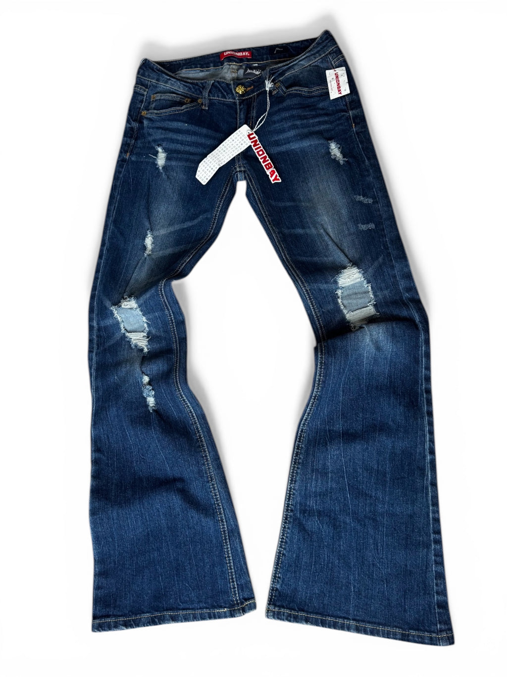 Custom Angel Wings Flare Jeans | Y2K Grunge Cyber