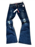 Custom Angel Wings Flare Jeans | Y2K Grunge Cyber