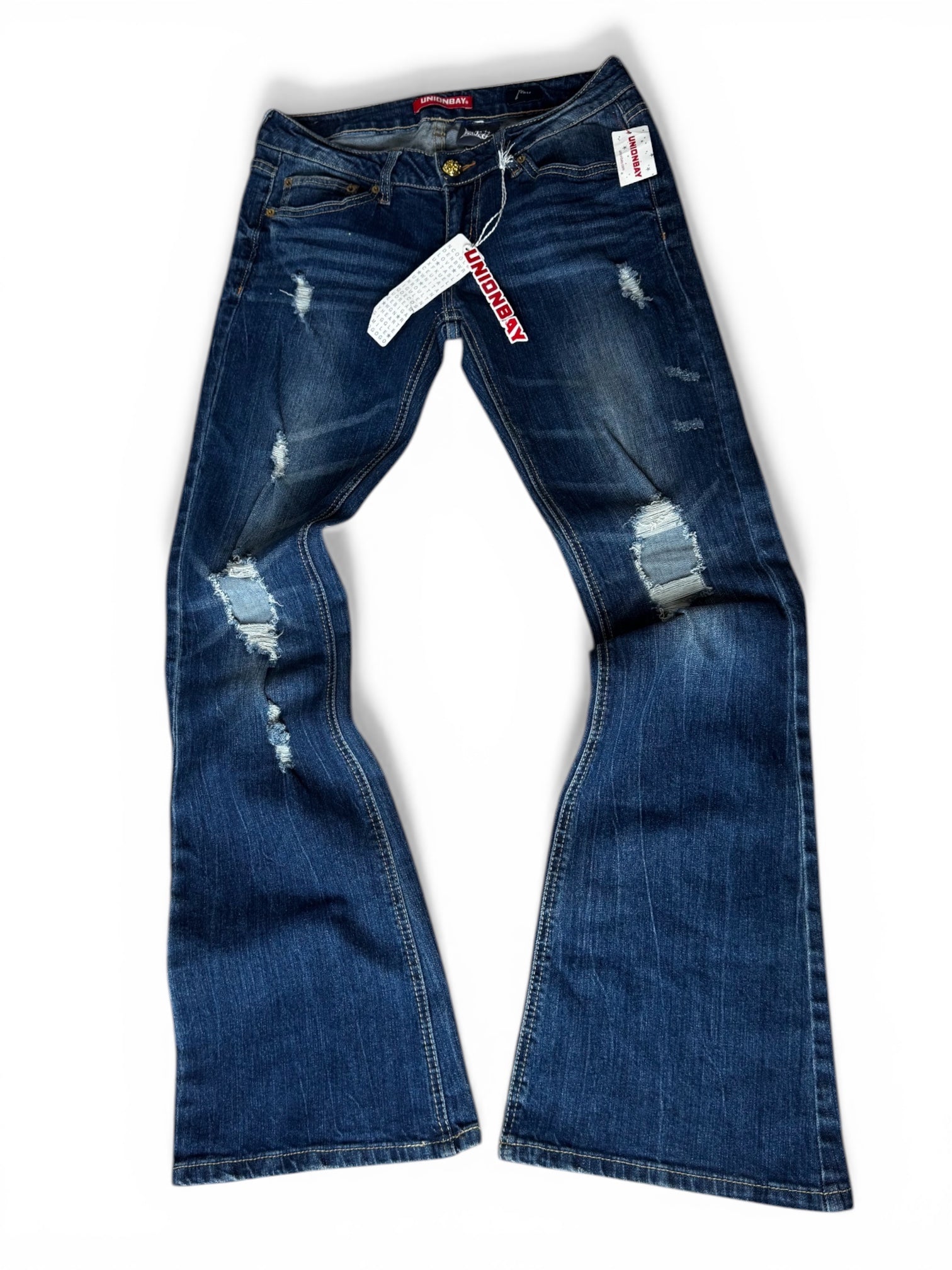 Custom Angel Wings Flare Jeans | Y2K Grunge Cyber