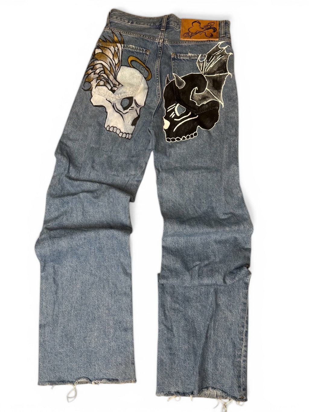 Custom Baggy Jeans – Skulls (Angel & Devil)