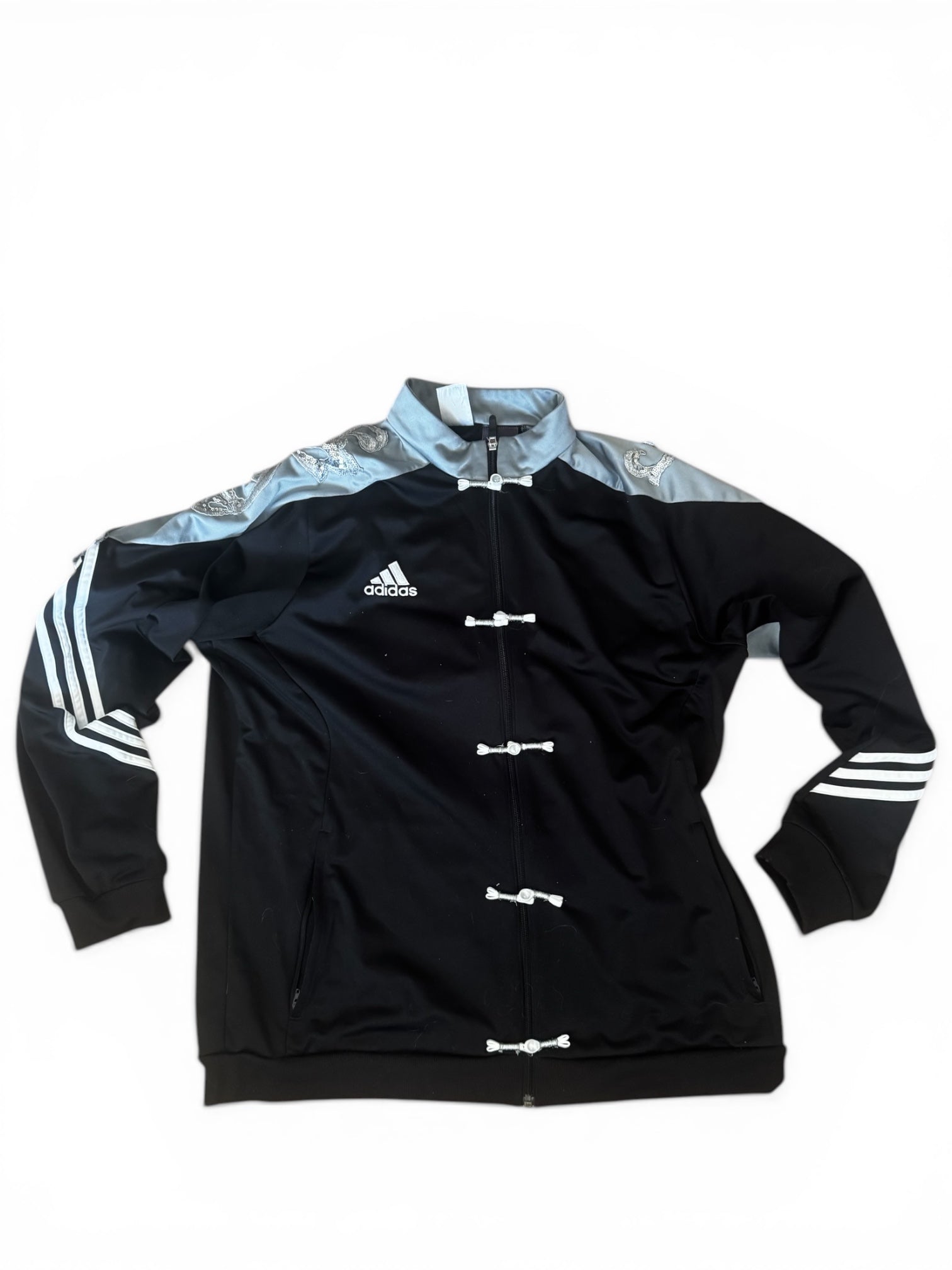 Adidas Custom Track Jacket – Silver Wings & Sequins