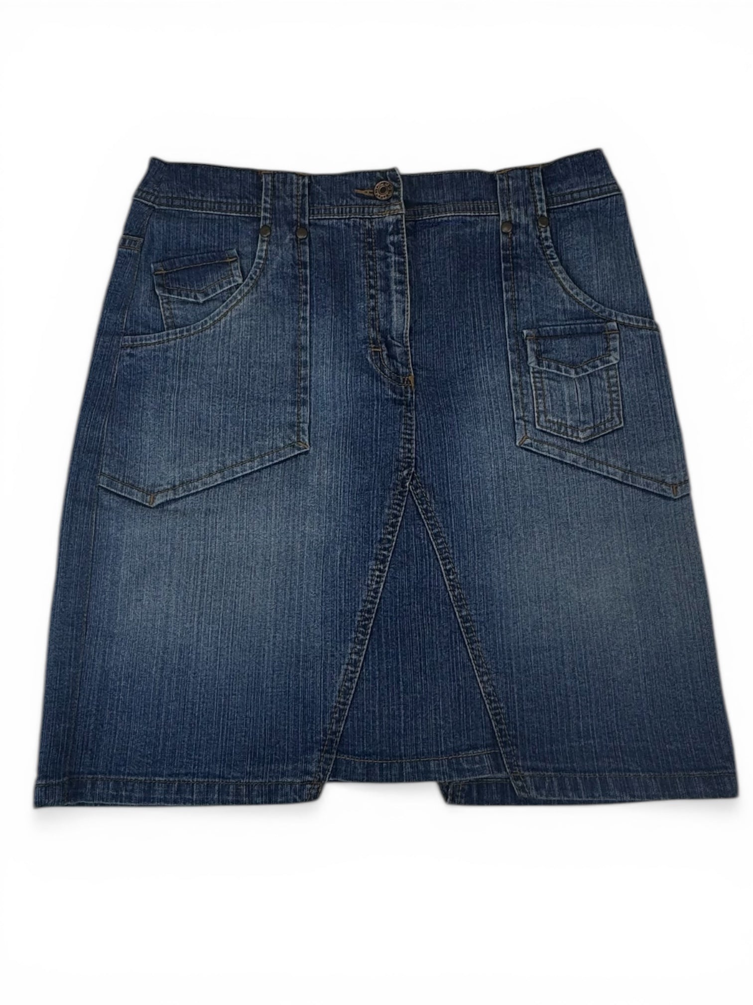 Jeansowa spódnica mini vintage custom z cekinowymi skrzydełkami Y2K 2000s