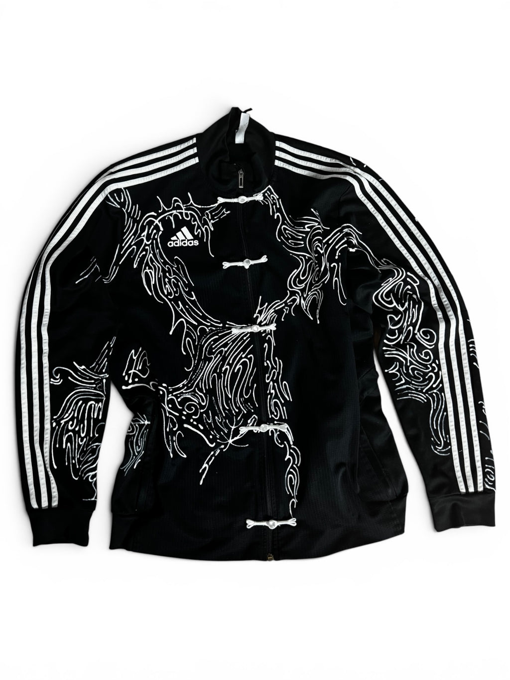 Custom Adidas Track Jacket | Hand-painted | Cyber / Grunge / Goth | Jedyna taka!