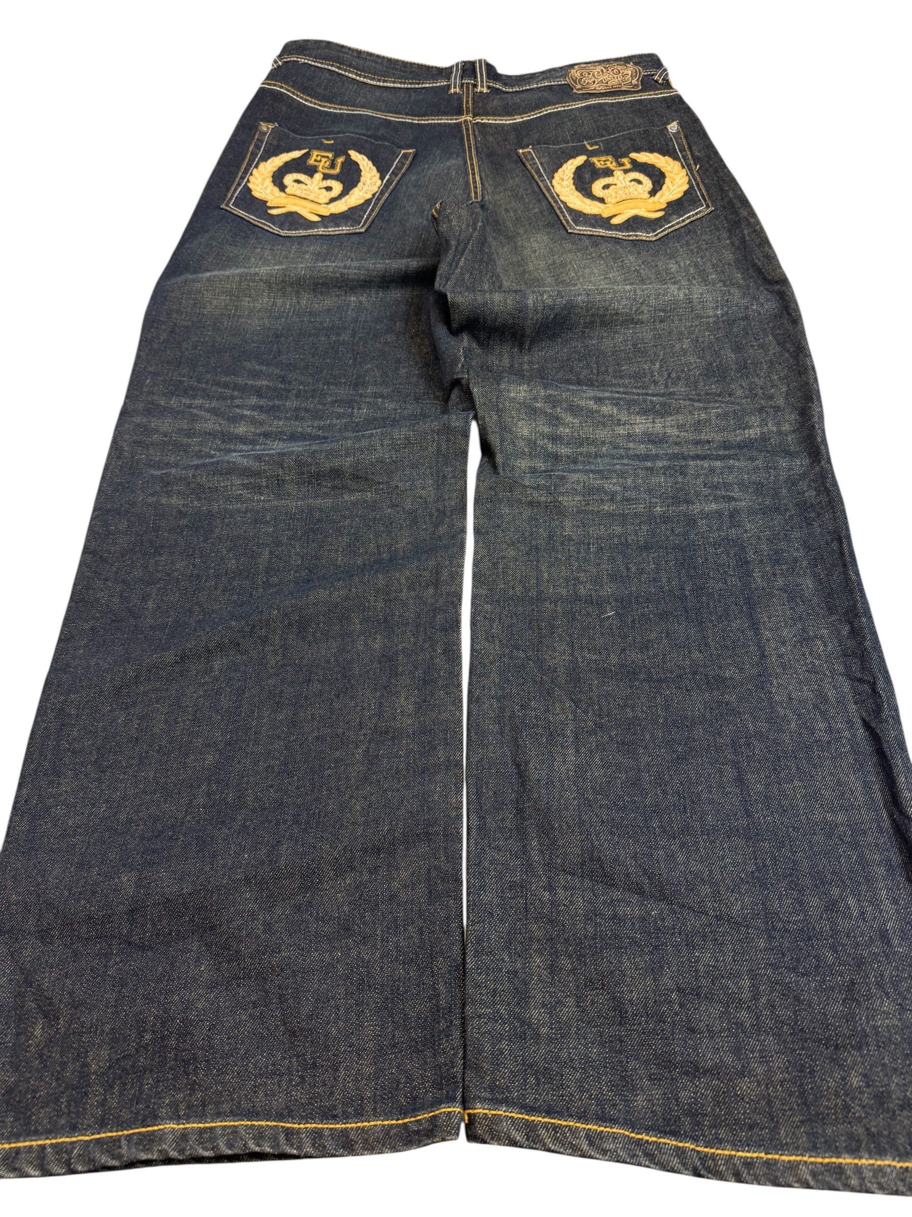 Ecko Unltd Vintage y2k Spodnie Jeansowe Baggy 2000s Rare Embroidery