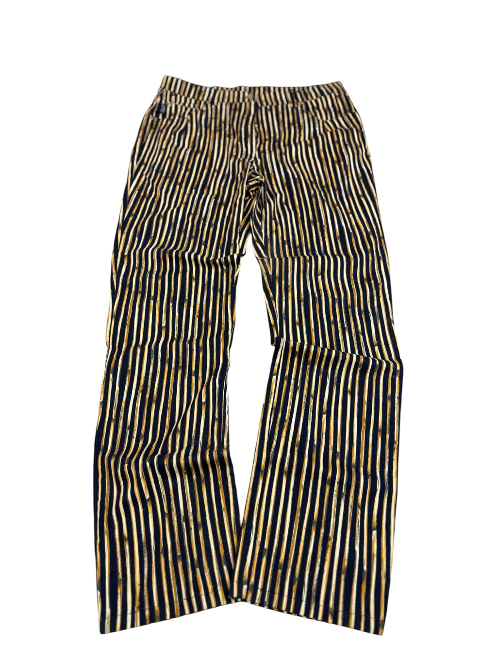 Laurel Jeans Premium Runway 90s Animal Print Striped Pants Straight Leg