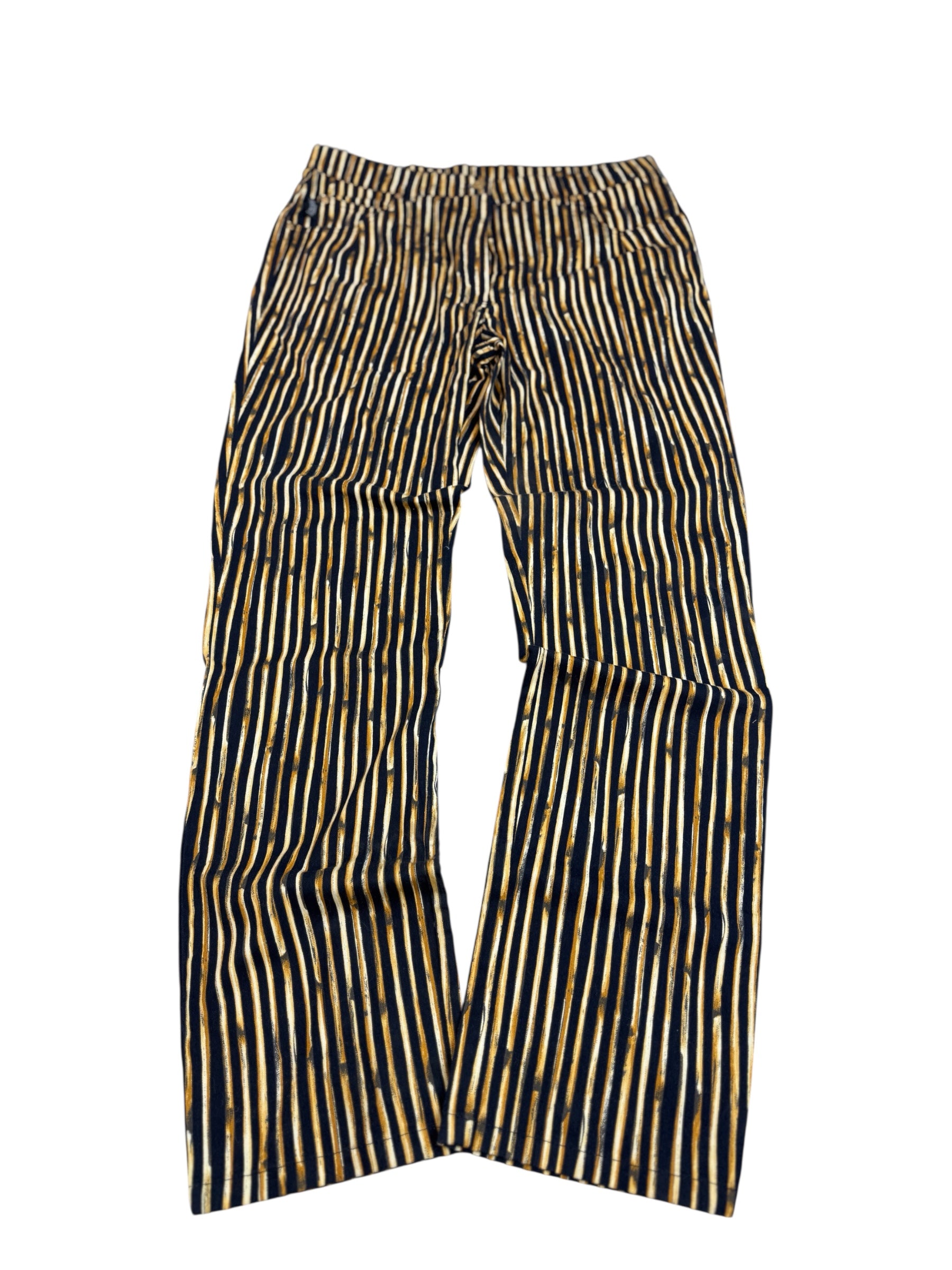 Laurel Jeans Premium Runway 90s Animal Print Striped Pants Straight Leg