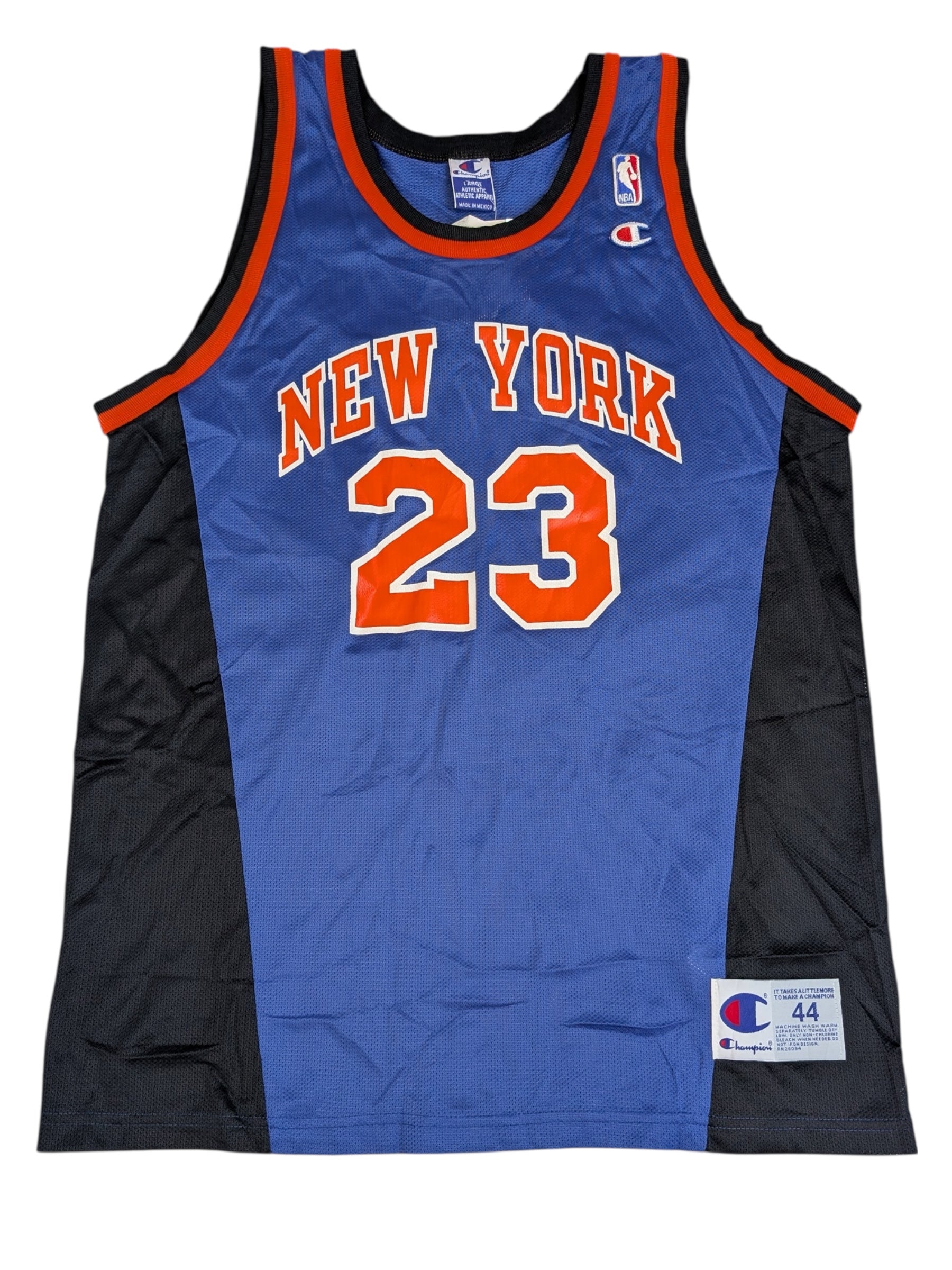 90S Marcus Camby New York Knicks Champion Jersey Basketball NBA Sz 44 RARE