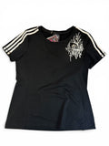 Unikalny custom - Czarny sportowy t-shirt Adidas Climalite z autorskim wzorem