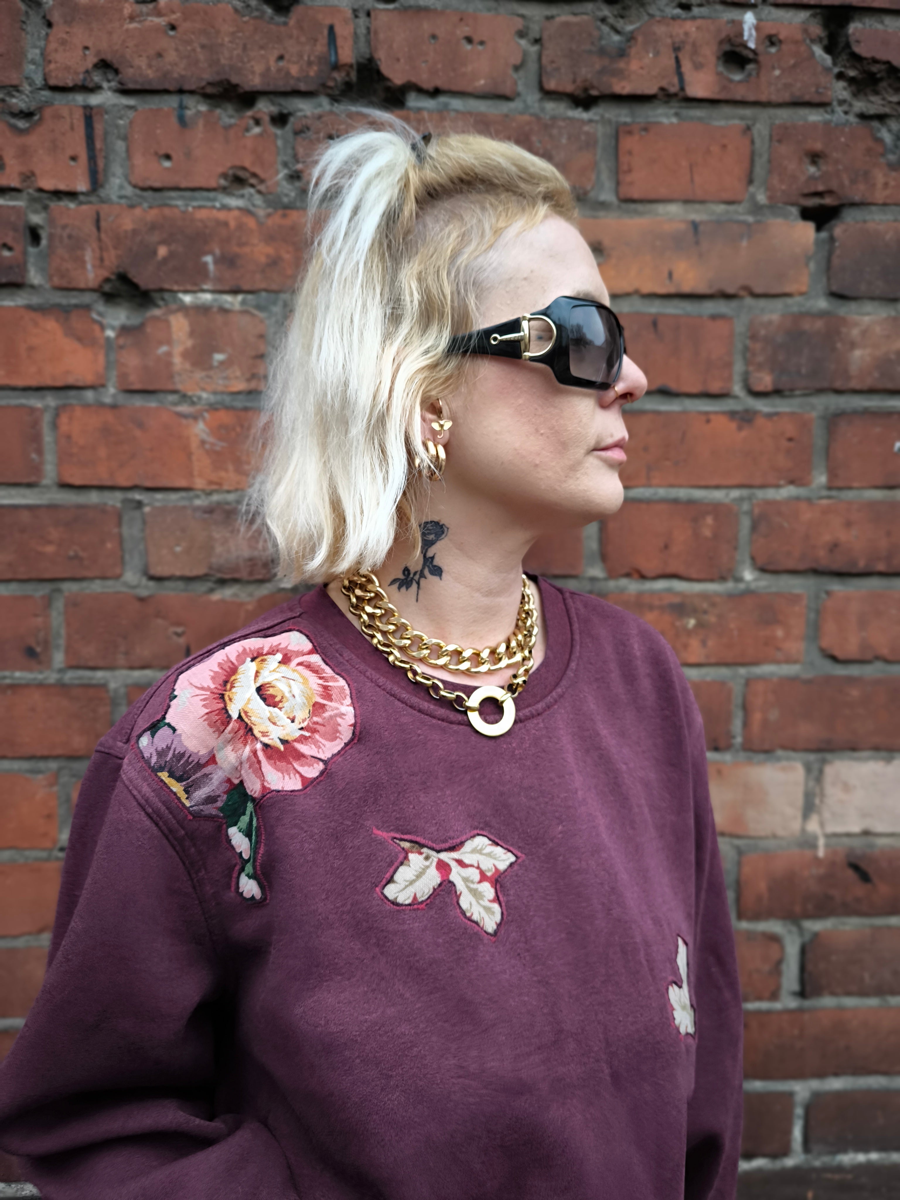 Bordowa bluza, custom/upcykling one&only