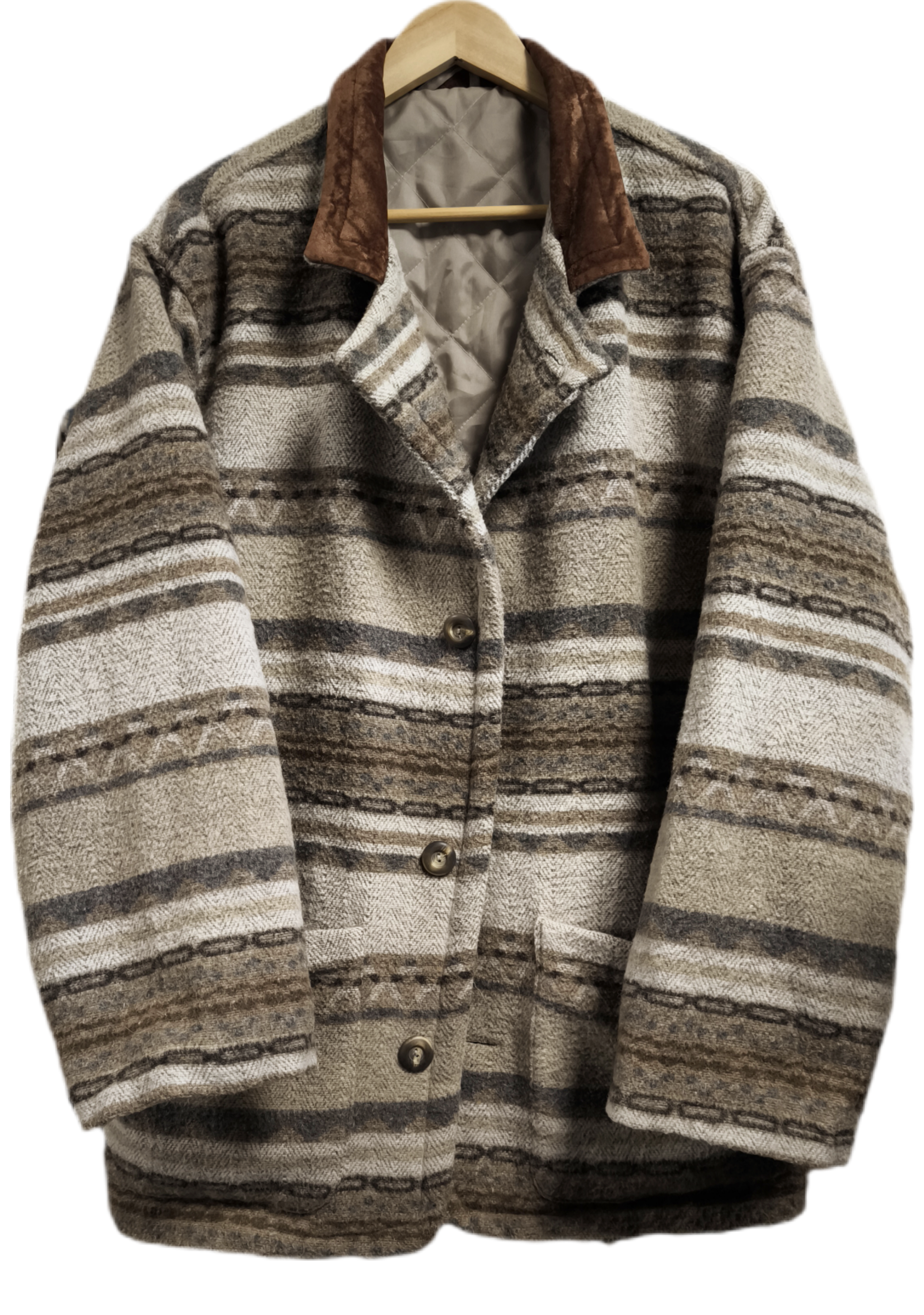 Kurtka męska w stylu Yellowstone, indian, boho, z wełną