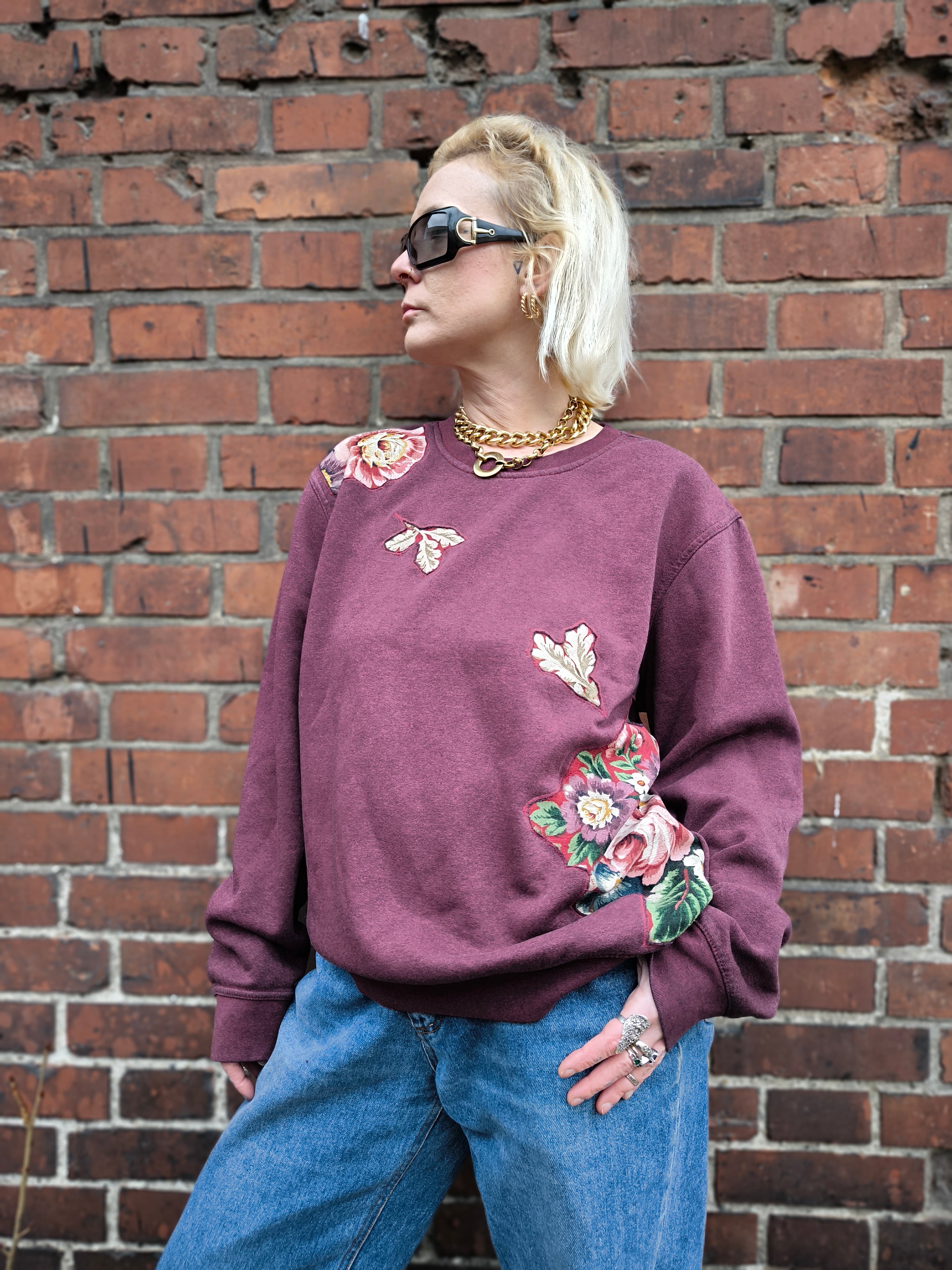 Bordowa bluza, custom/upcykling one&only