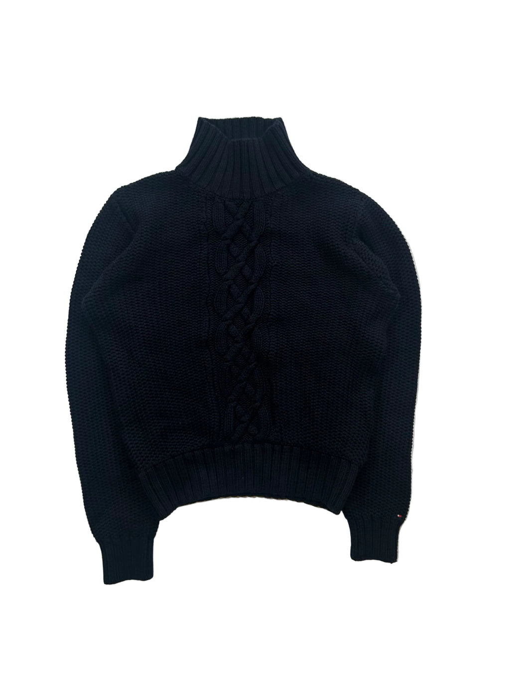 Sweter z warkoczem Tommy Hilfiger granatowy